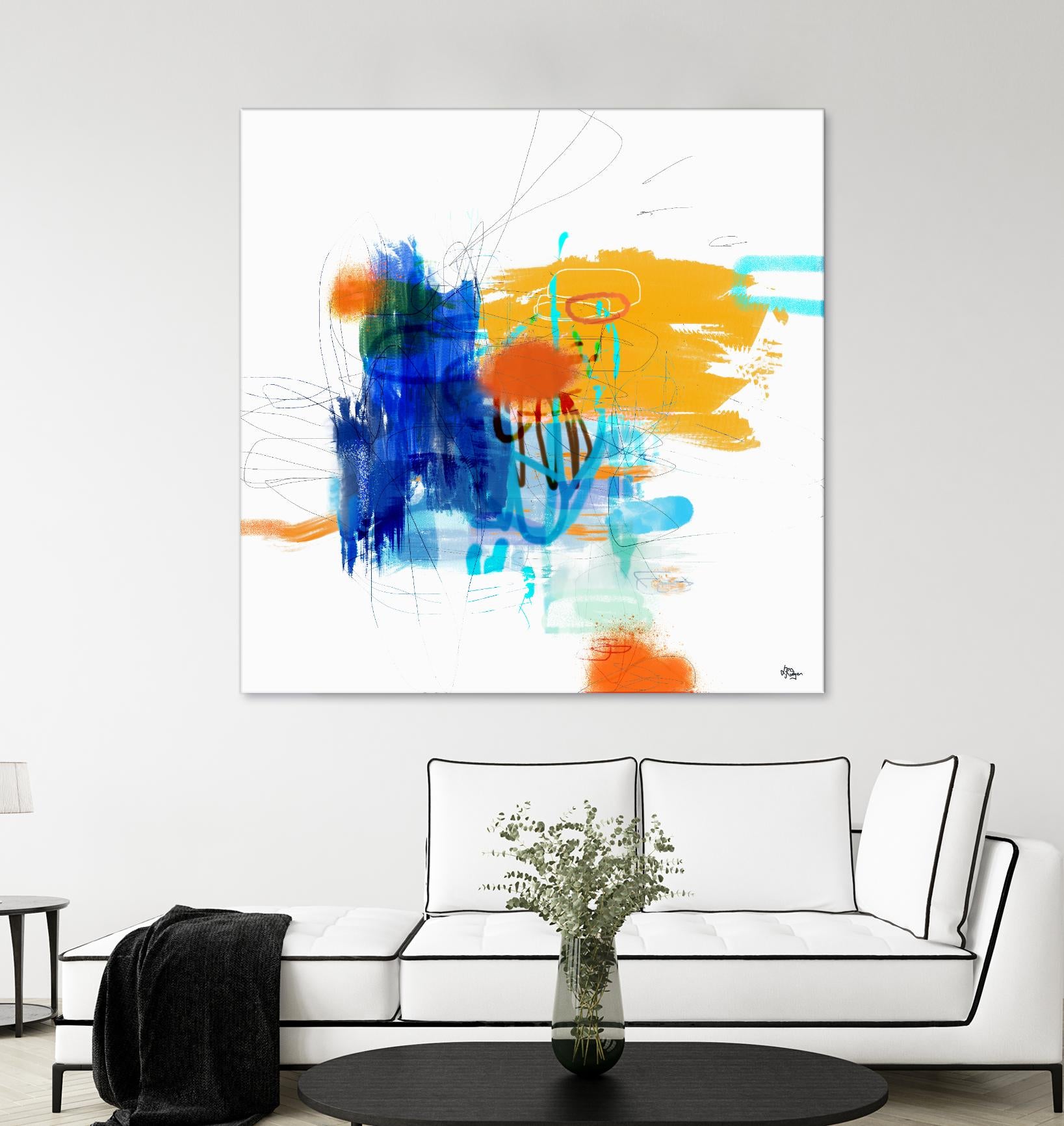Loving Life VI by Lisa Ridgers on GIANT ART - yellows, blues abstract