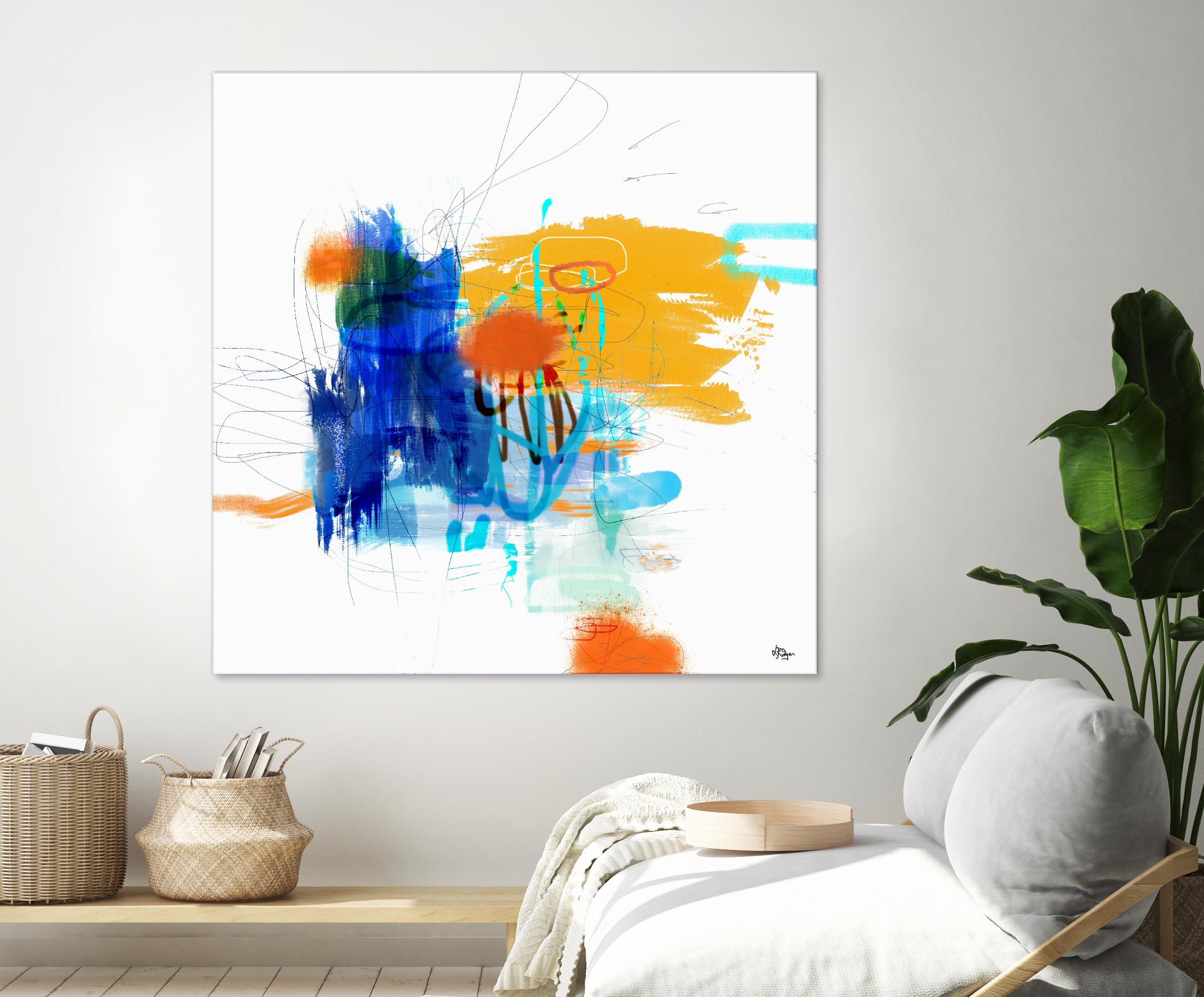 Loving Life VI by Lisa Ridgers on GIANT ART - yellows, blues abstract