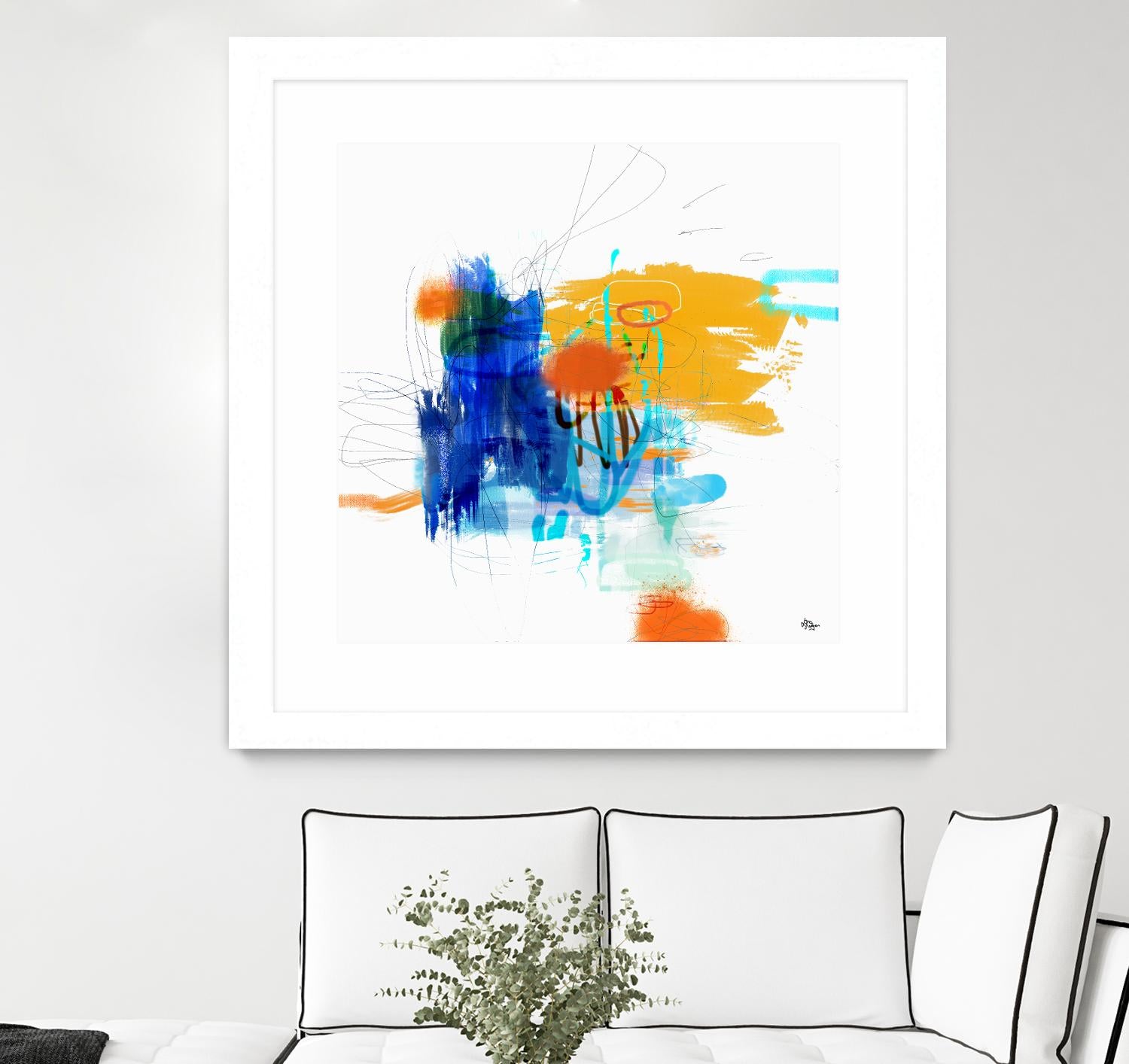 Loving Life VI by Lisa Ridgers on GIANT ART - yellows, blues abstract