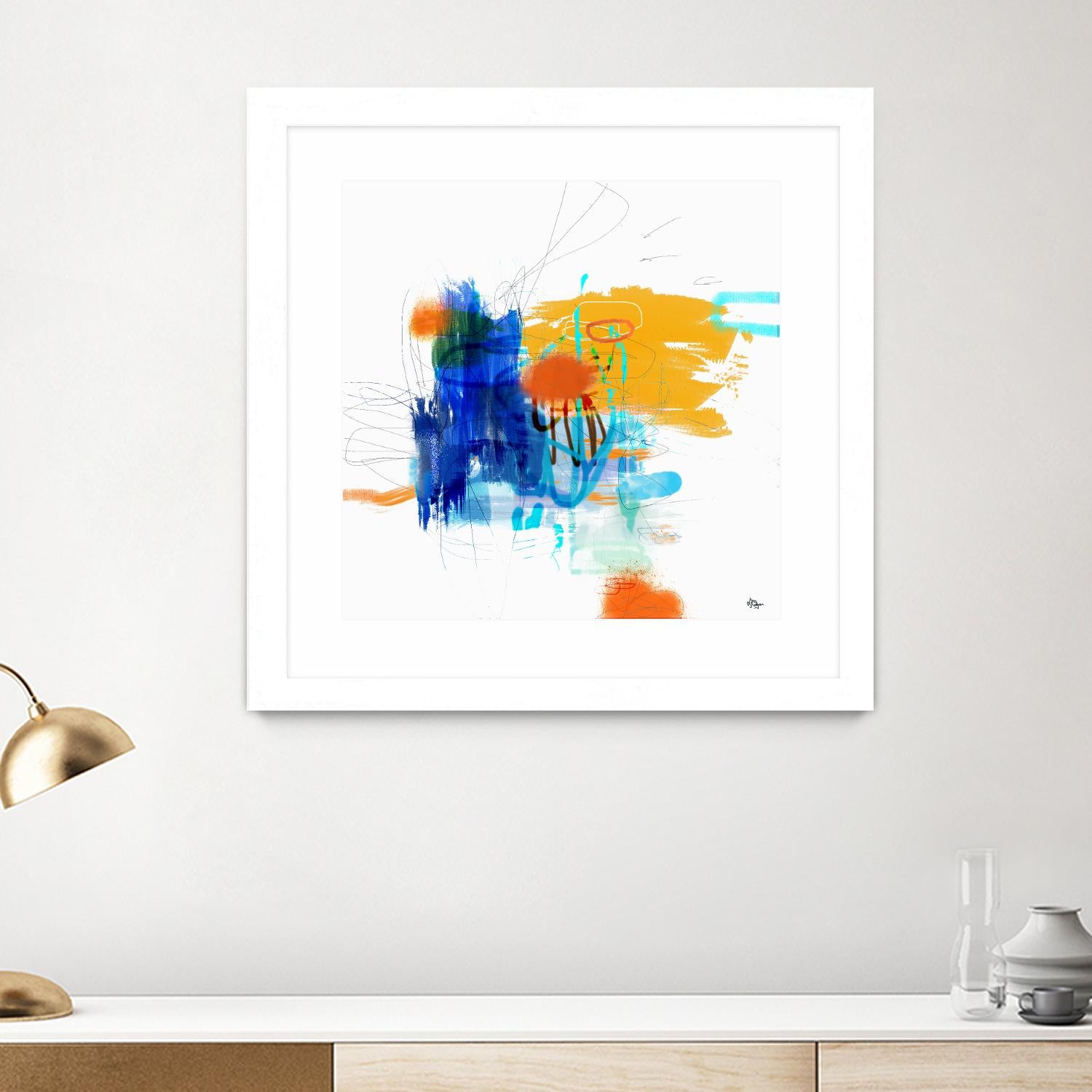 Loving Life VI by Lisa Ridgers on GIANT ART - yellows, blues abstract