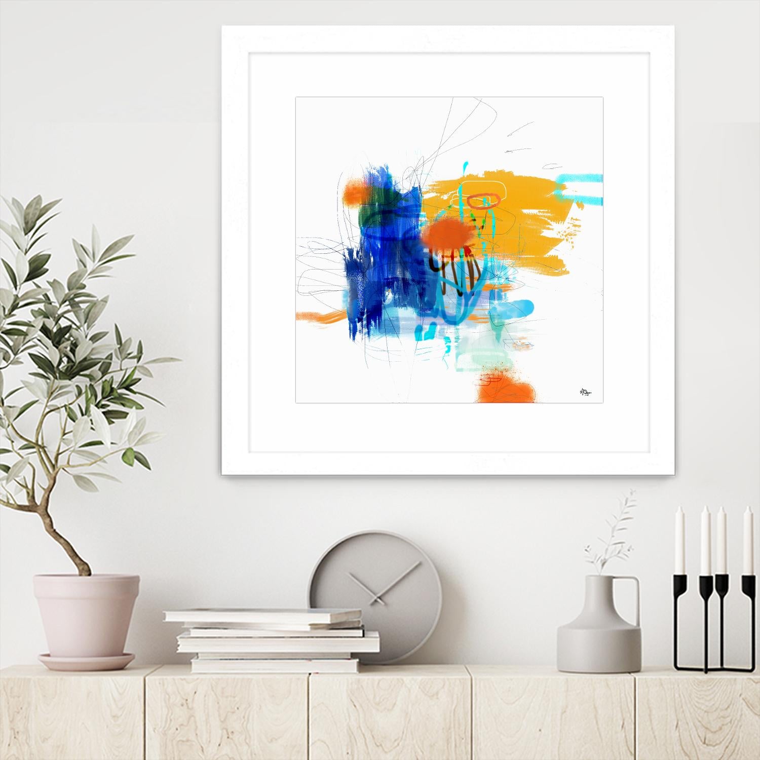 Loving Life VI by Lisa Ridgers on GIANT ART - yellows, blues abstract