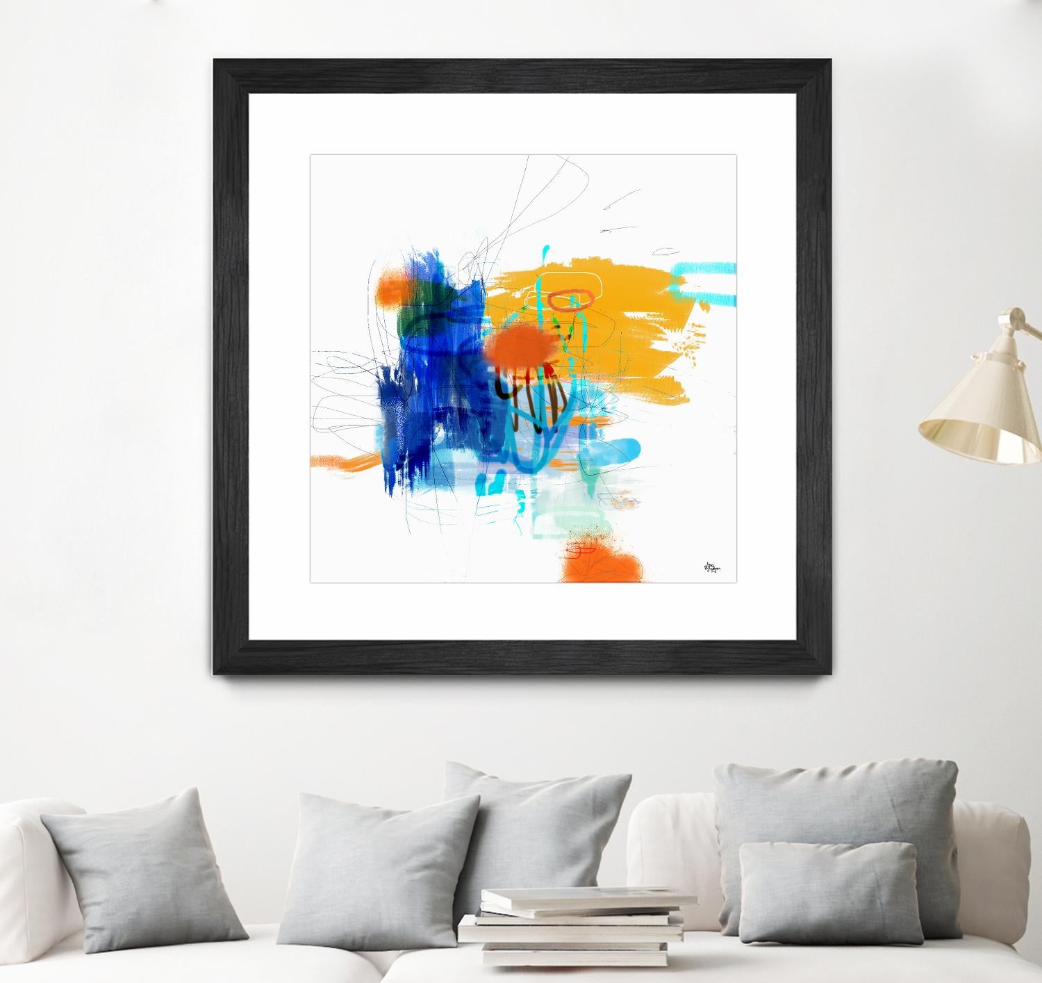Loving Life VI by Lisa Ridgers on GIANT ART - yellows, blues abstract