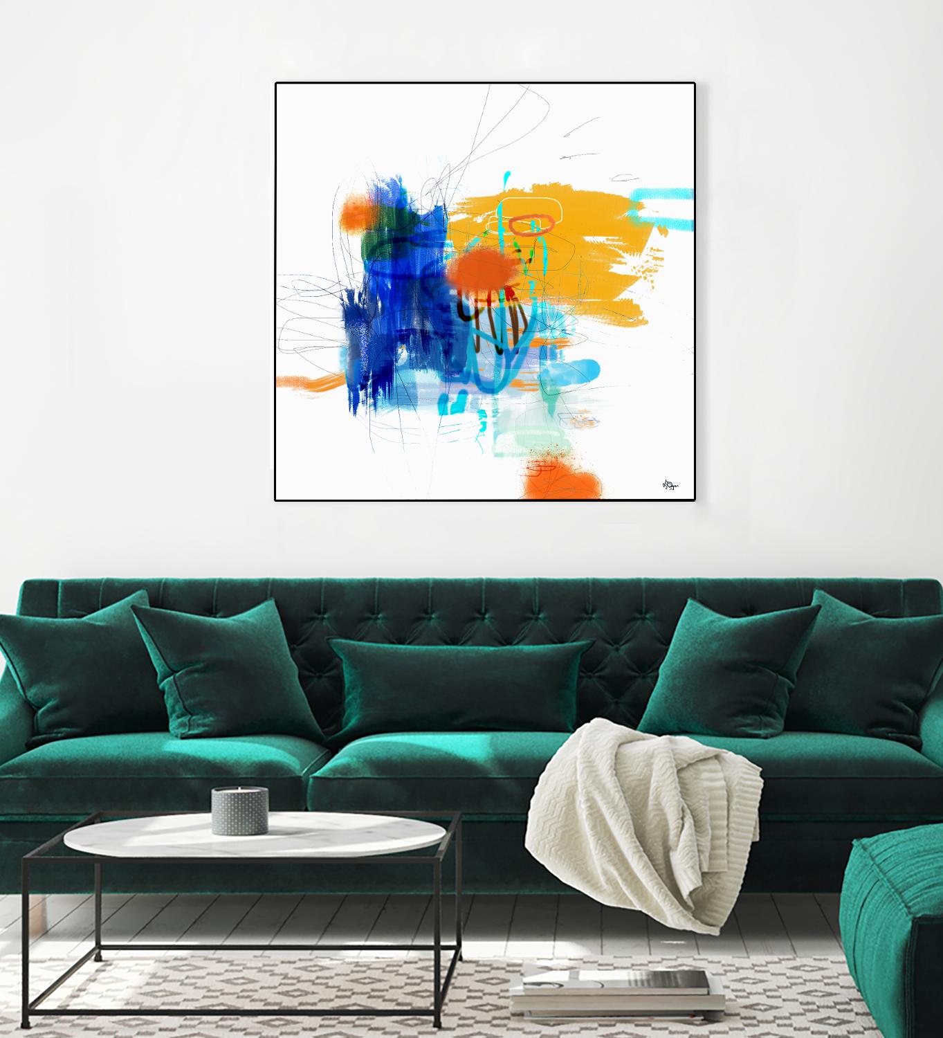 Loving Life VI by Lisa Ridgers on GIANT ART - yellows, blues abstract