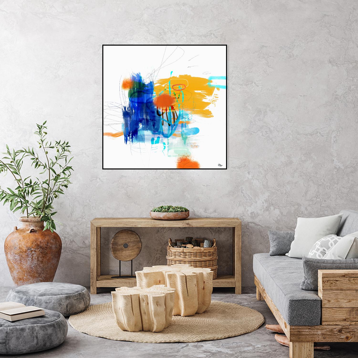 Loving Life VI by Lisa Ridgers on GIANT ART - yellows, blues abstract