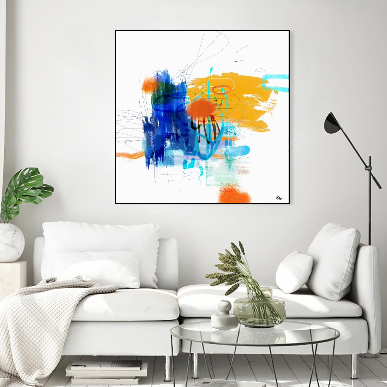 Loving Life VI by Lisa Ridgers on GIANT ART - yellows, blues abstract