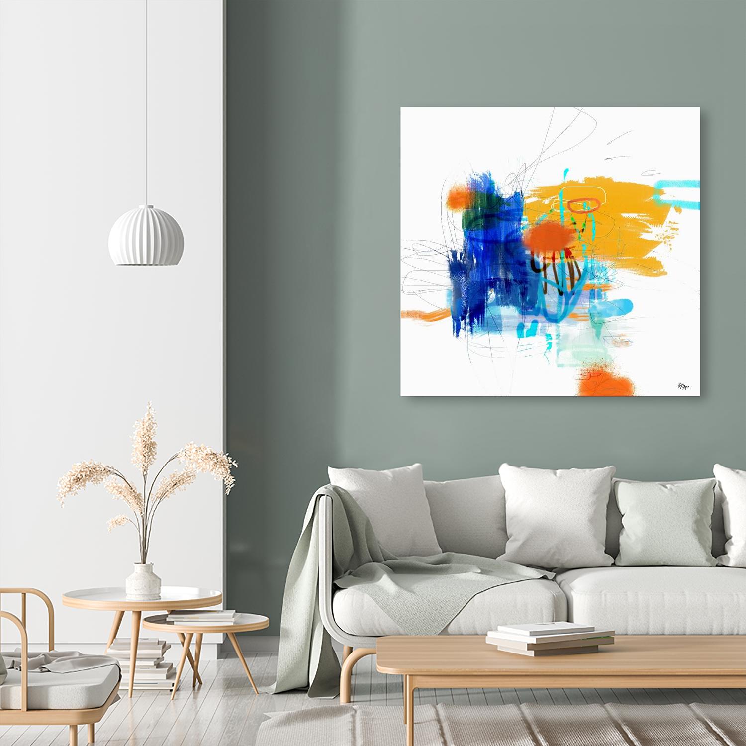 Loving Life VI by Lisa Ridgers on GIANT ART - yellows, blues abstract