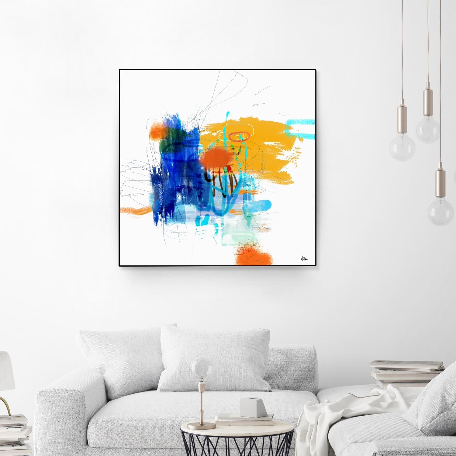 Loving Life VI by Lisa Ridgers on GIANT ART - yellows, blues abstract