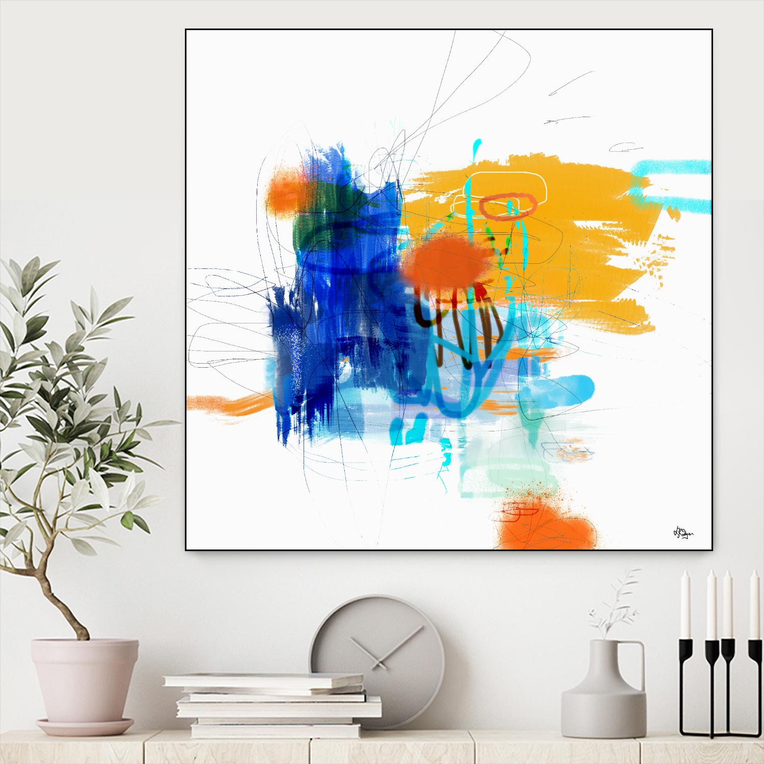 Loving Life VI by Lisa Ridgers on GIANT ART - yellows, blues abstract