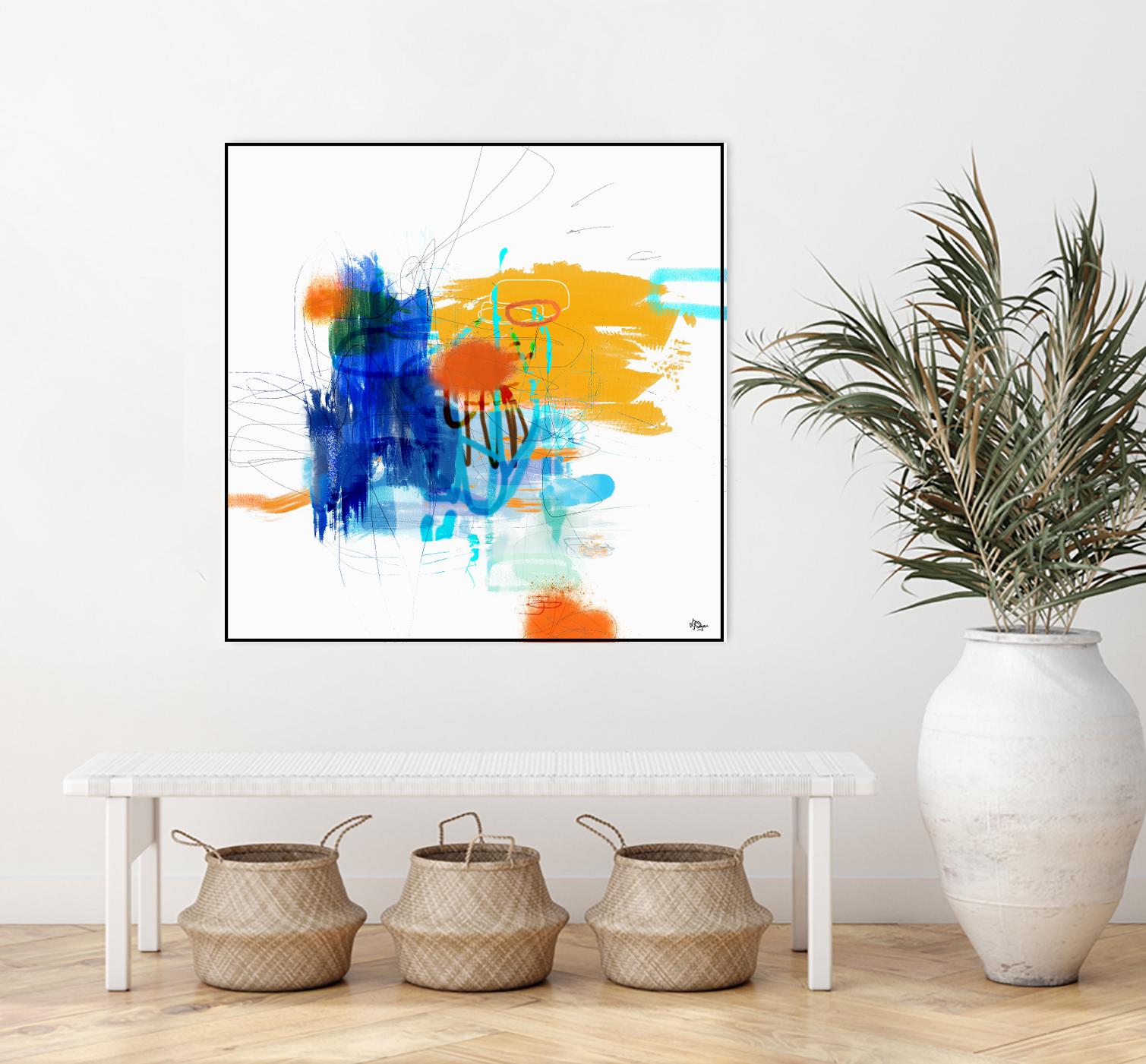 Loving Life VI by Lisa Ridgers on GIANT ART - yellows, blues abstract