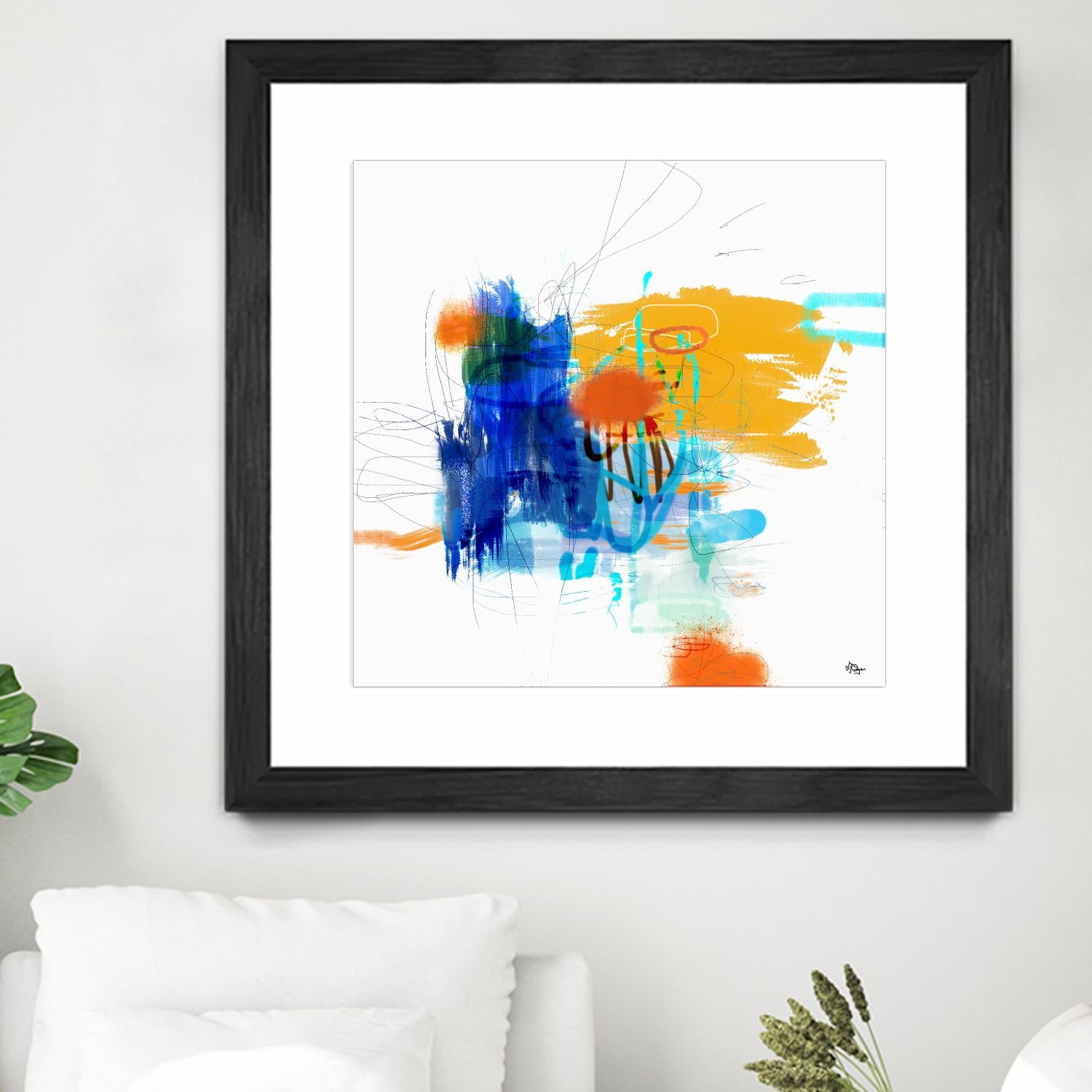 Loving Life VI by Lisa Ridgers on GIANT ART - yellows, blues abstract