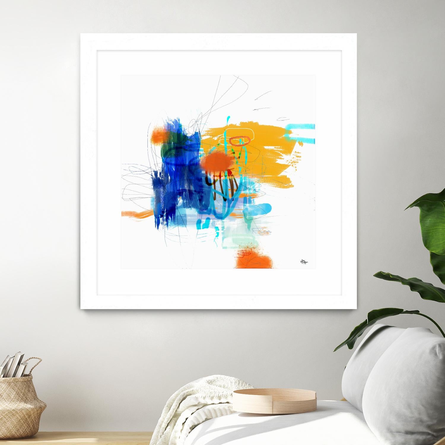 Loving Life VI by Lisa Ridgers on GIANT ART - yellows, blues abstract