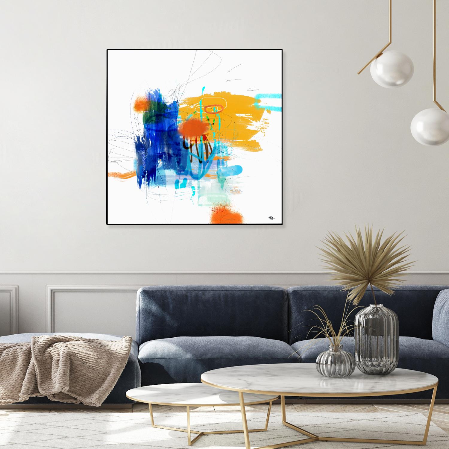 Loving Life VI by Lisa Ridgers on GIANT ART - yellows, blues abstract