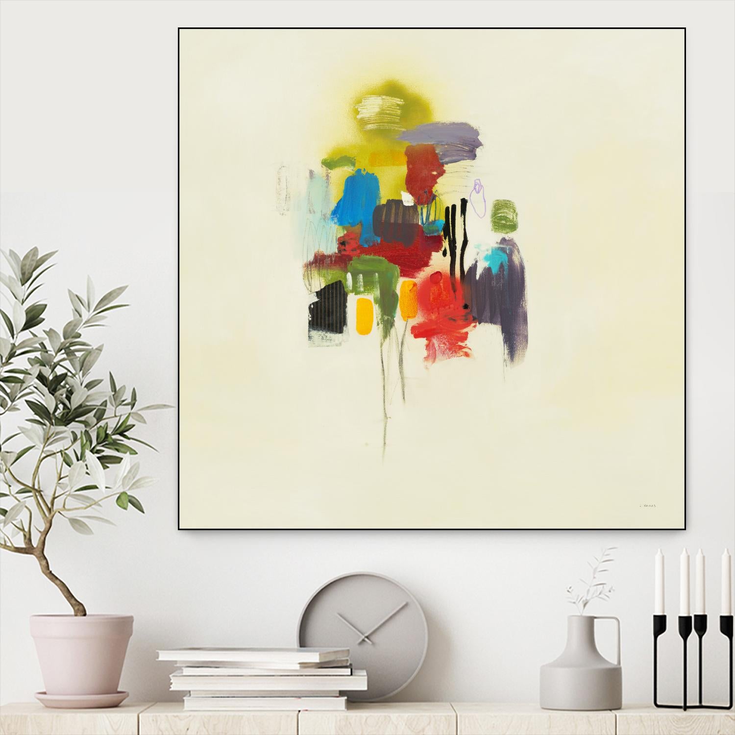 In the Beginning I by L. Baines on GIANT ART - reds, yellows abstract