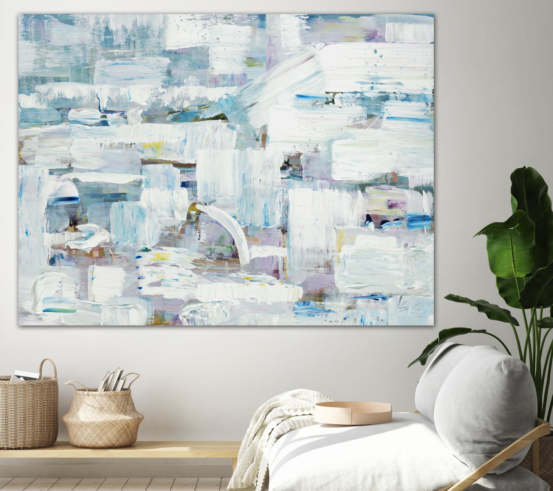 Busy Beach Day by Booke Borcherding on GIANT ART - whites & creams abstract