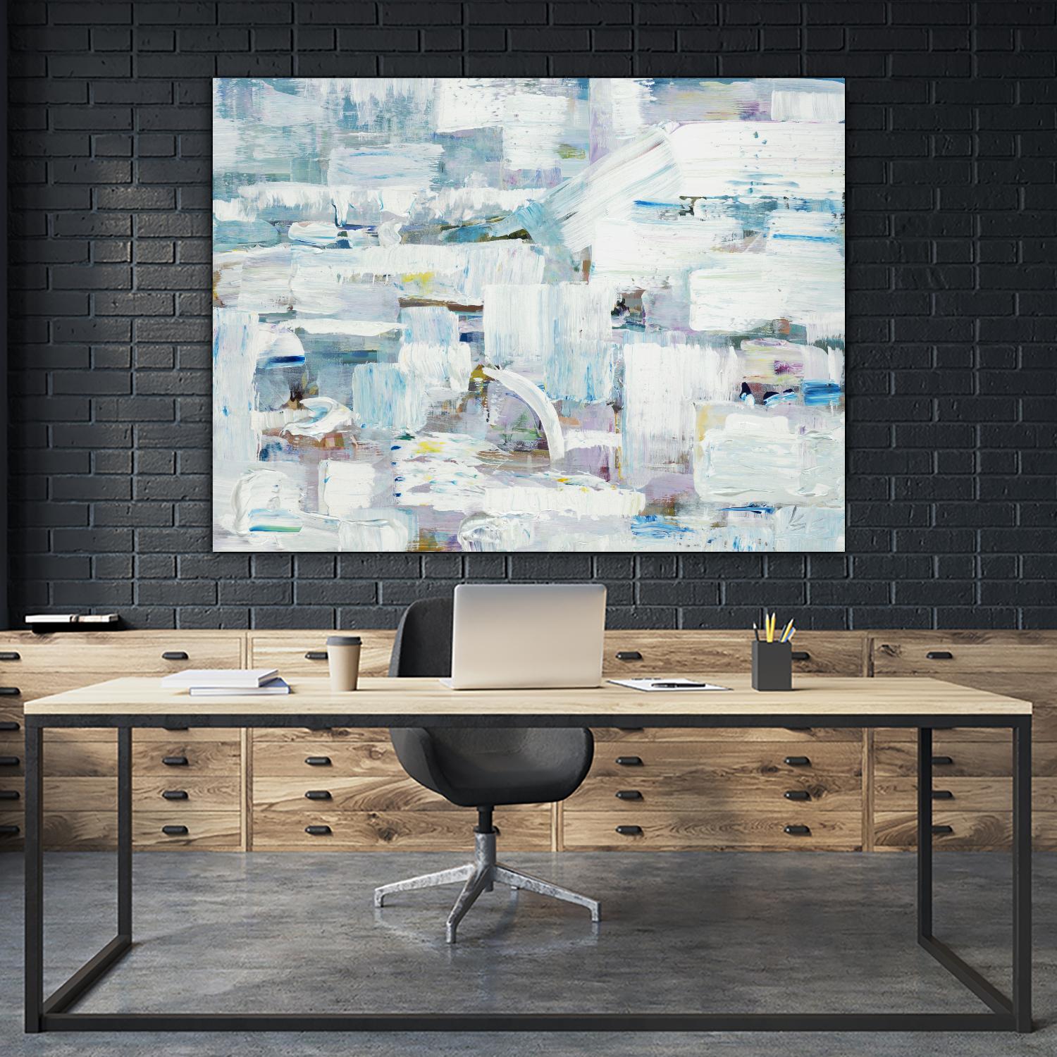 Busy Beach Day by Booke Borcherding on GIANT ART - whites & creams abstract