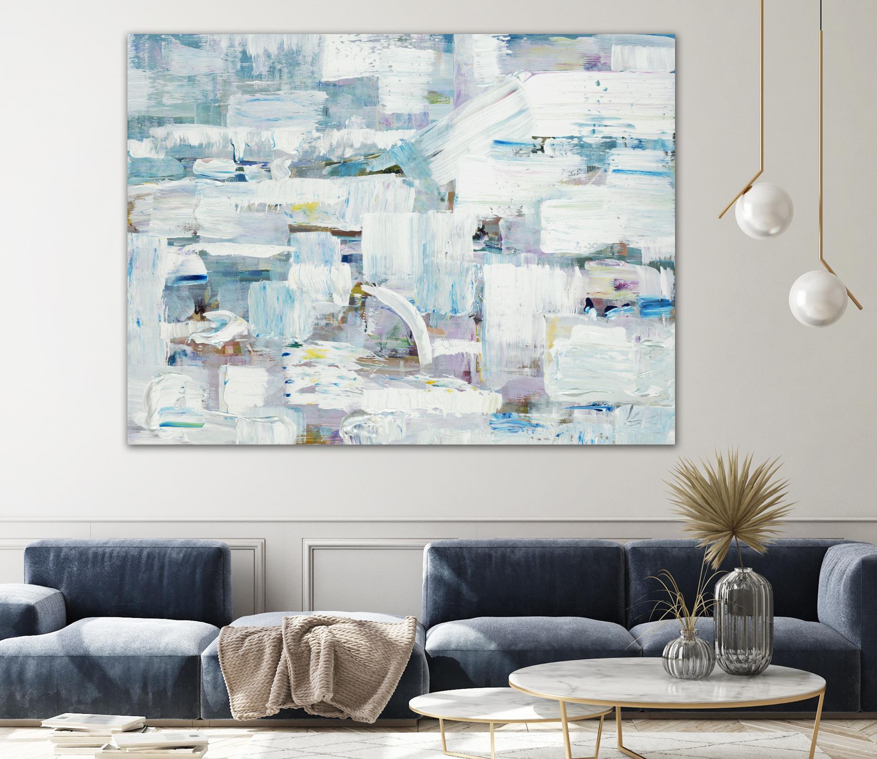 Busy Beach Day by Booke Borcherding on GIANT ART - whites & creams abstract