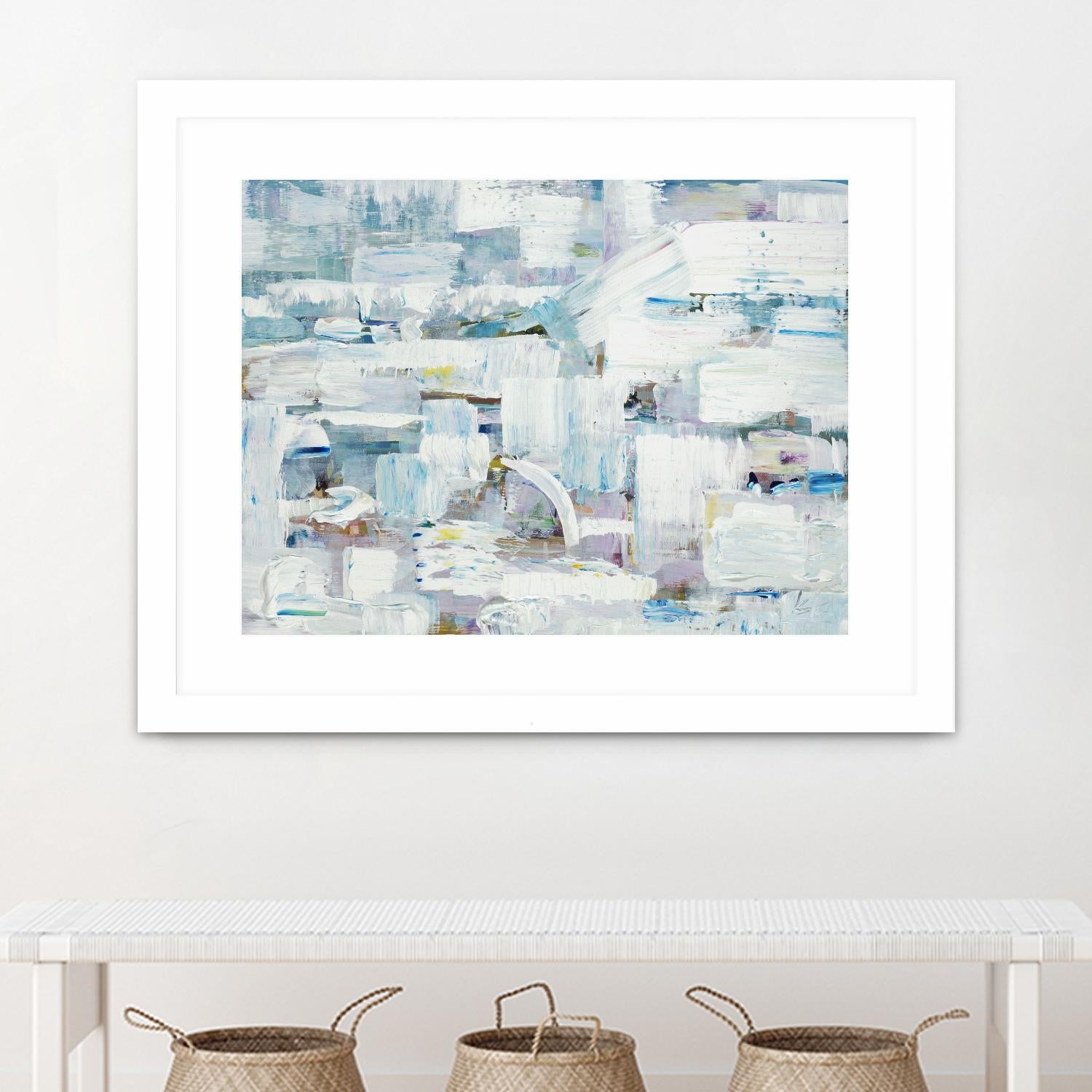 Busy Beach Day by Booke Borcherding on GIANT ART - whites & creams abstract