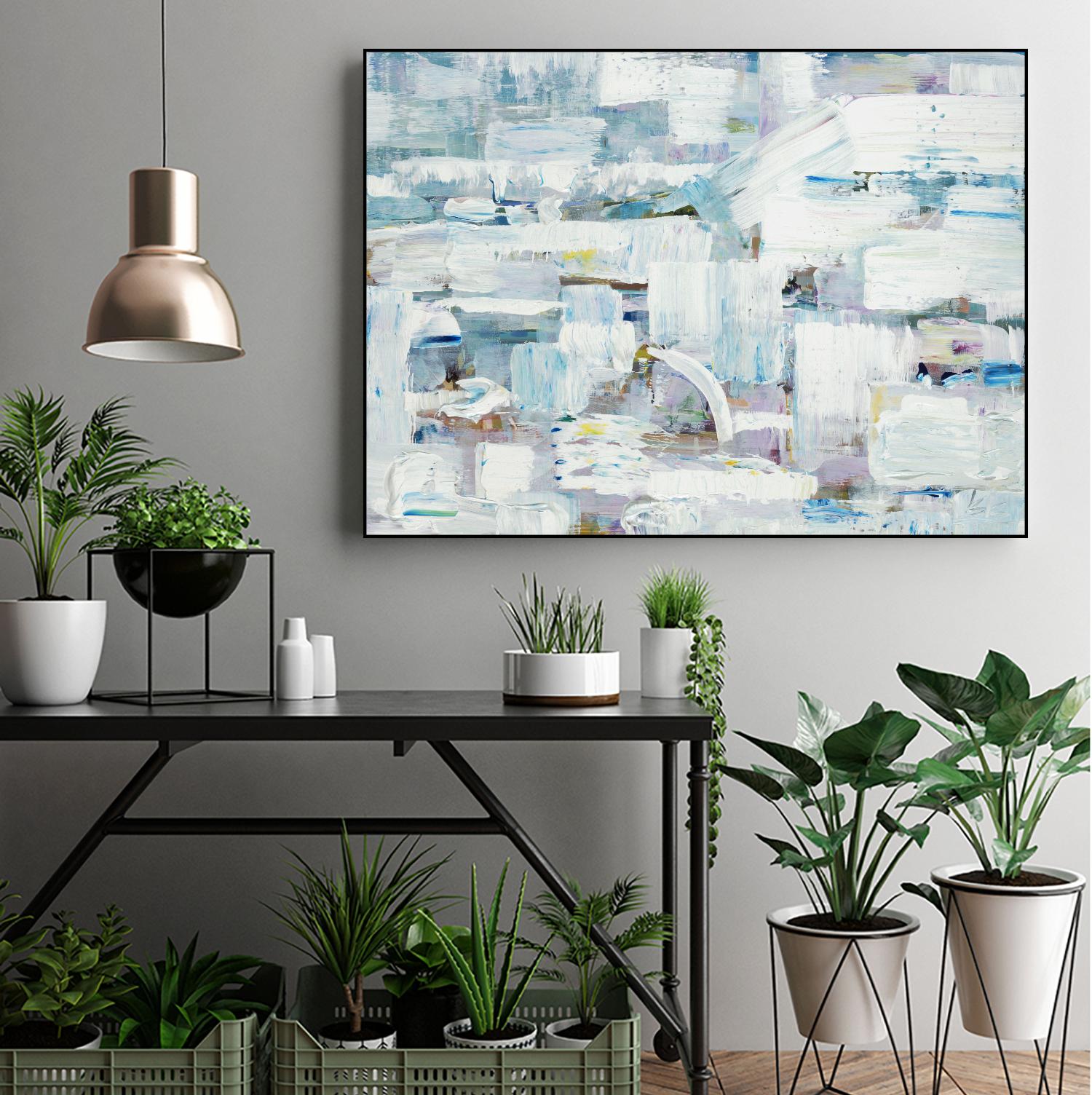 Busy Beach Day by Booke Borcherding on GIANT ART - whites & creams abstract