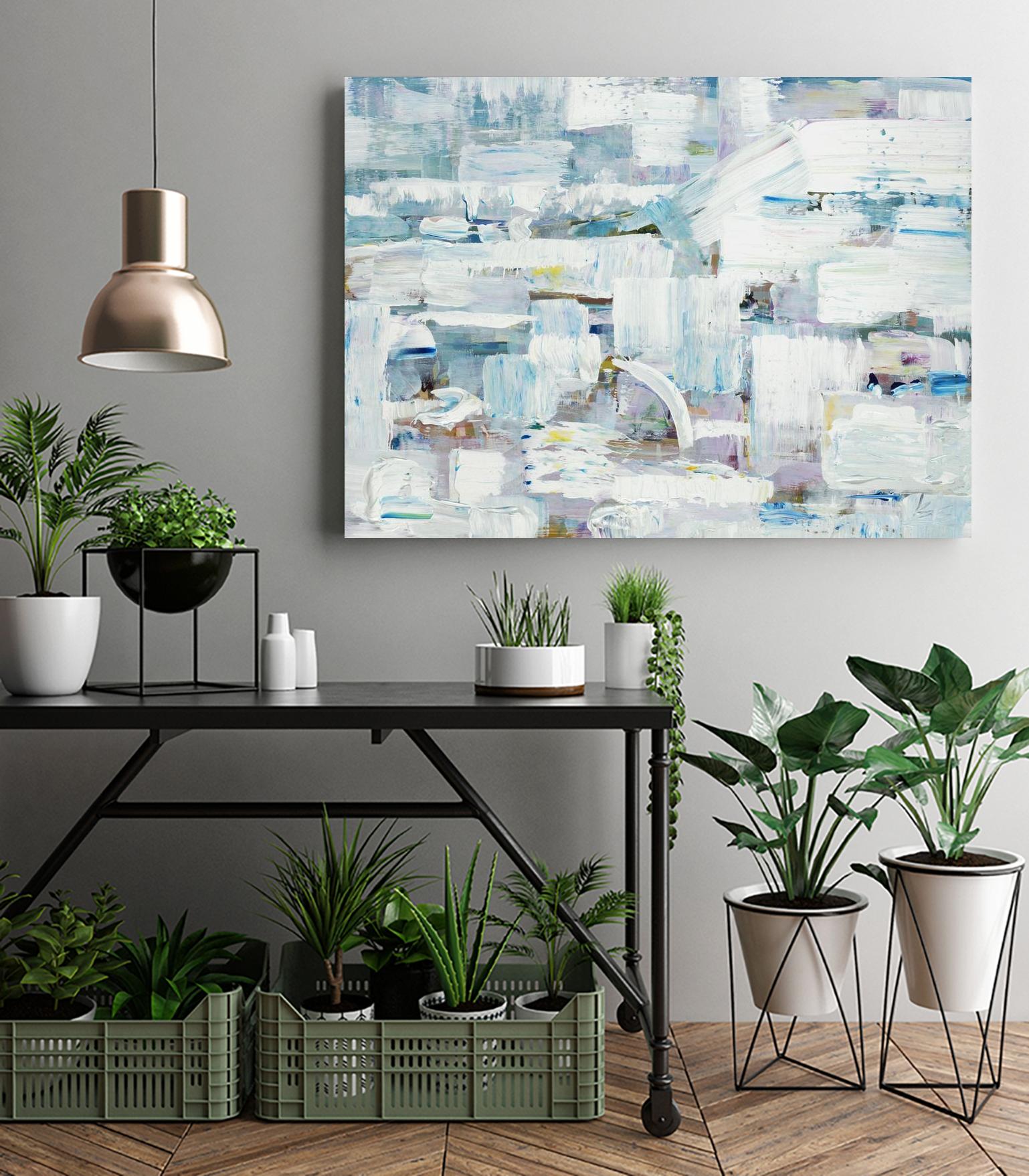 Busy Beach Day by Booke Borcherding on GIANT ART - whites & creams abstract