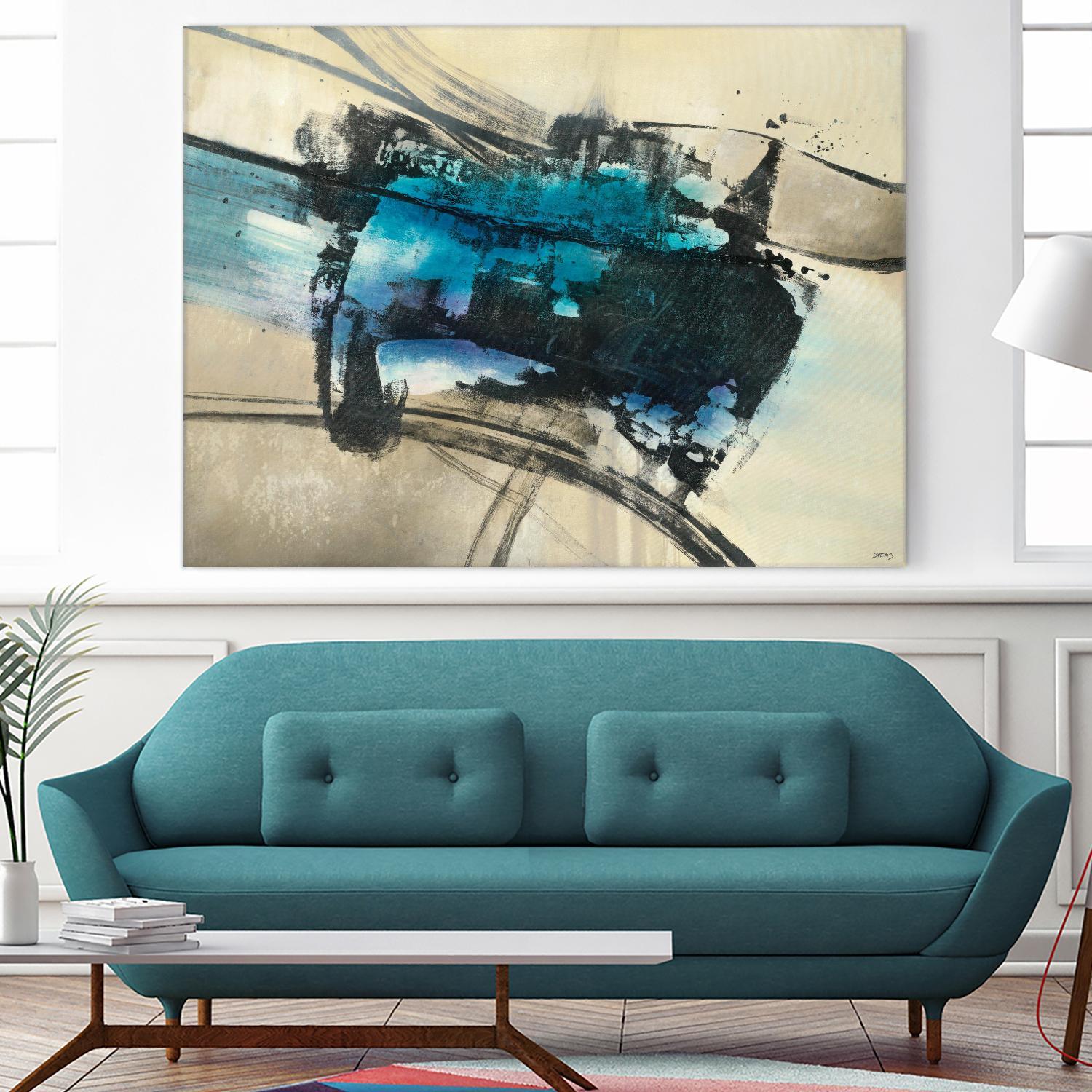 Fluid Motion by Scott Brems on GIANT ART - blues abstract neutral