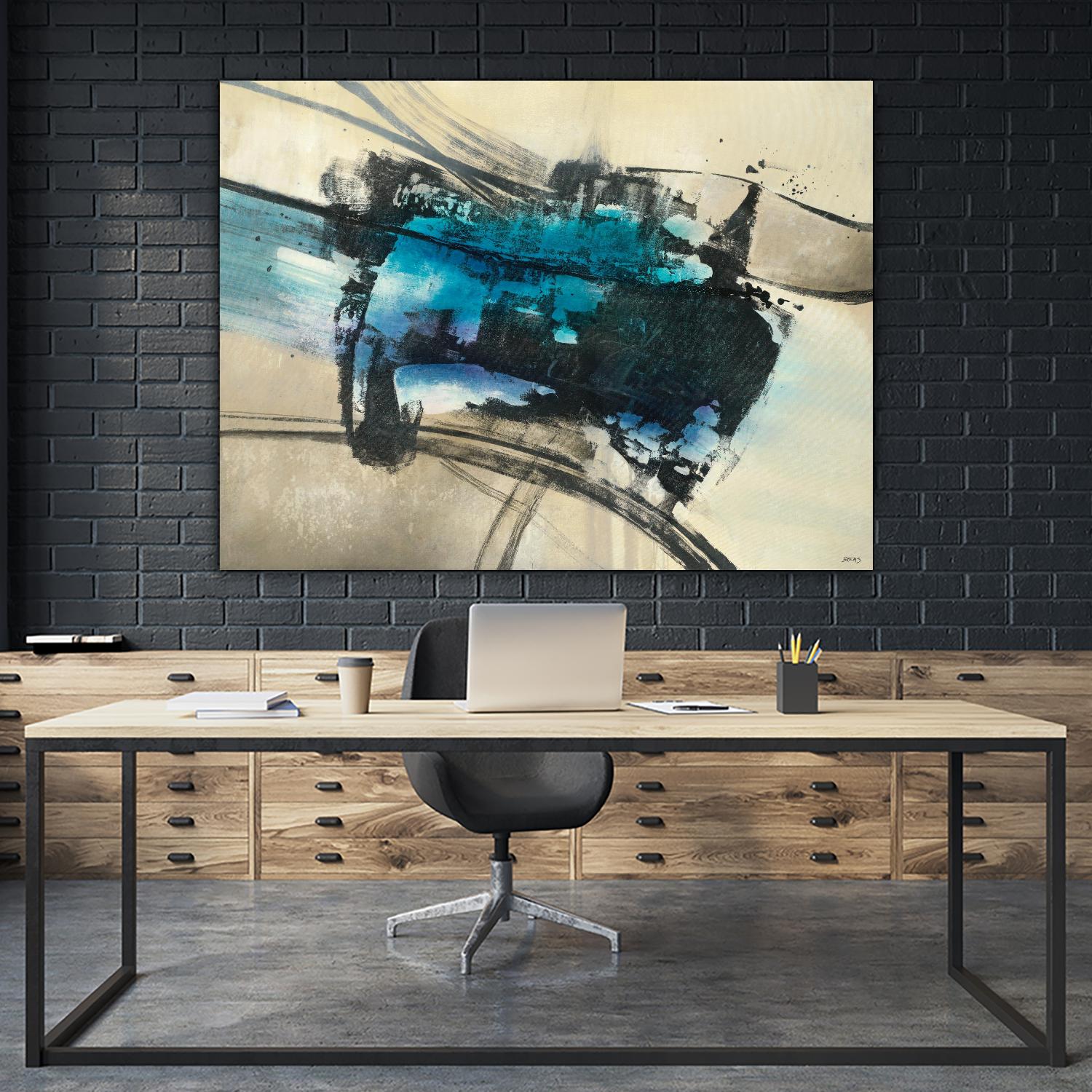 Fluid Motion by Scott Brems on GIANT ART - blues abstract neutral