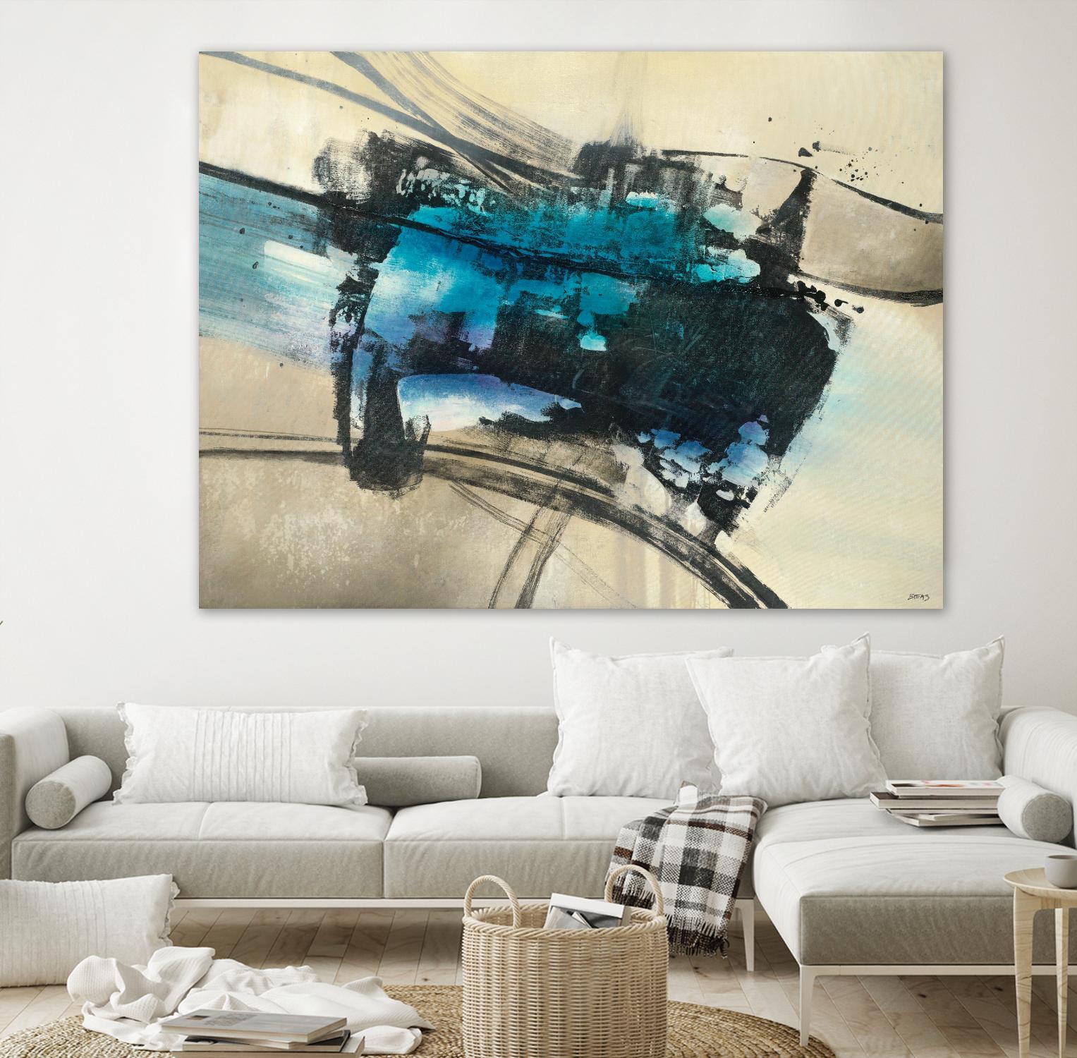 Fluid Motion by Scott Brems on GIANT ART - blues abstract neutral