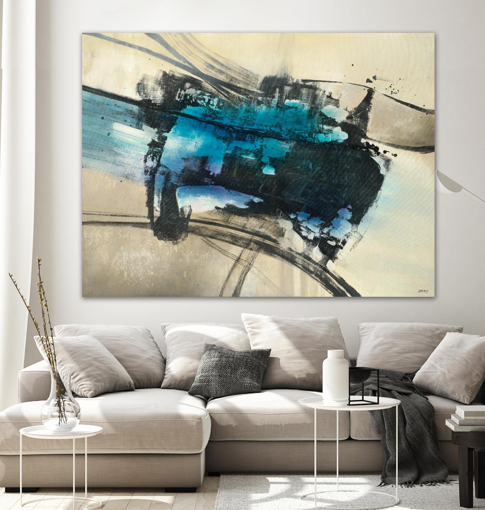 Fluid Motion by Scott Brems on GIANT ART - blues abstract neutral