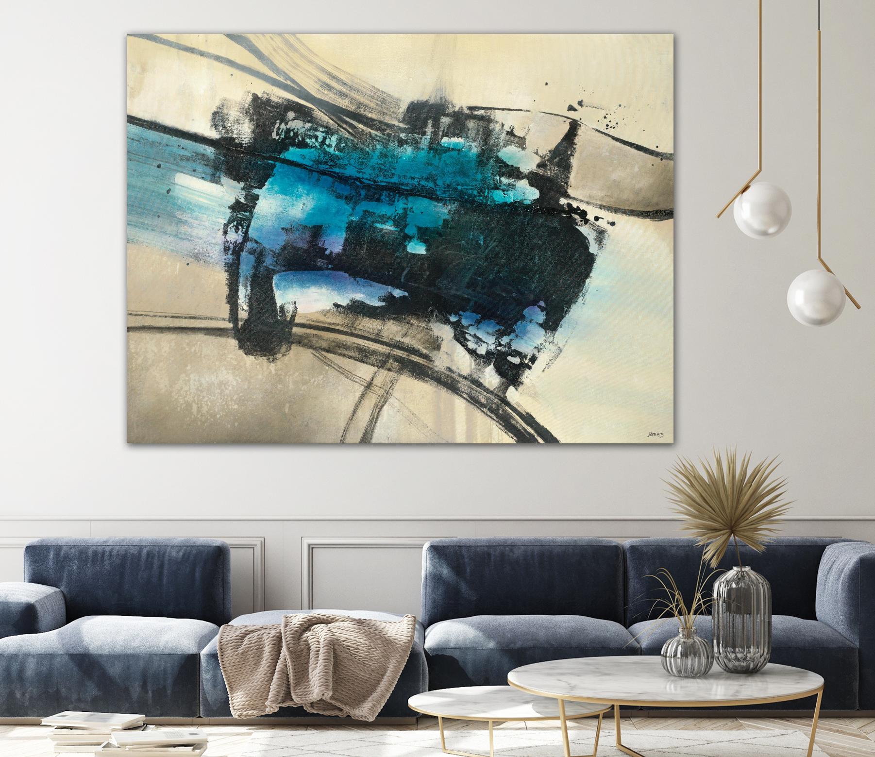 Fluid Motion by Scott Brems on GIANT ART - blues abstract neutral