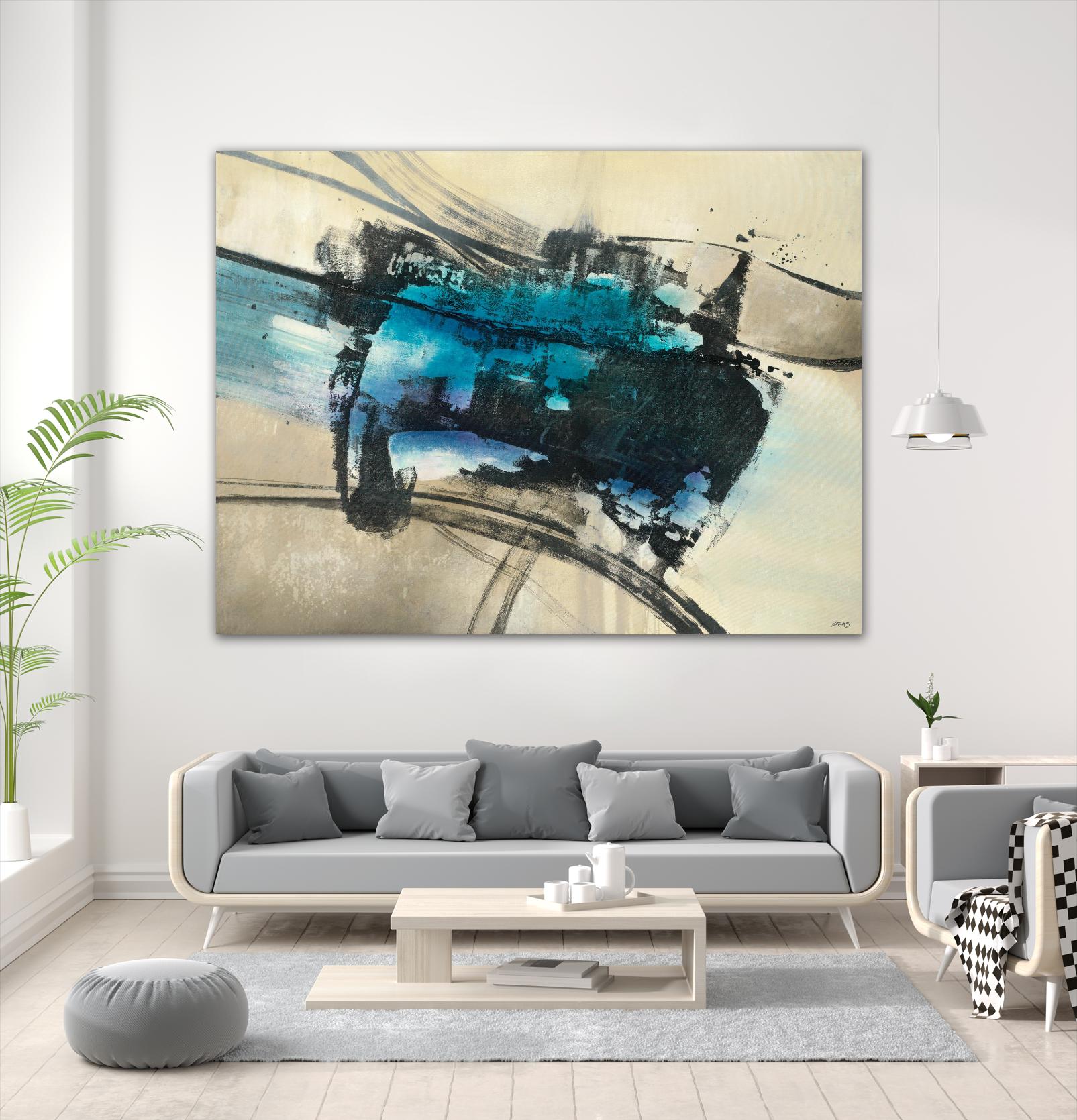 Fluid Motion by Scott Brems on GIANT ART - blues abstract neutral