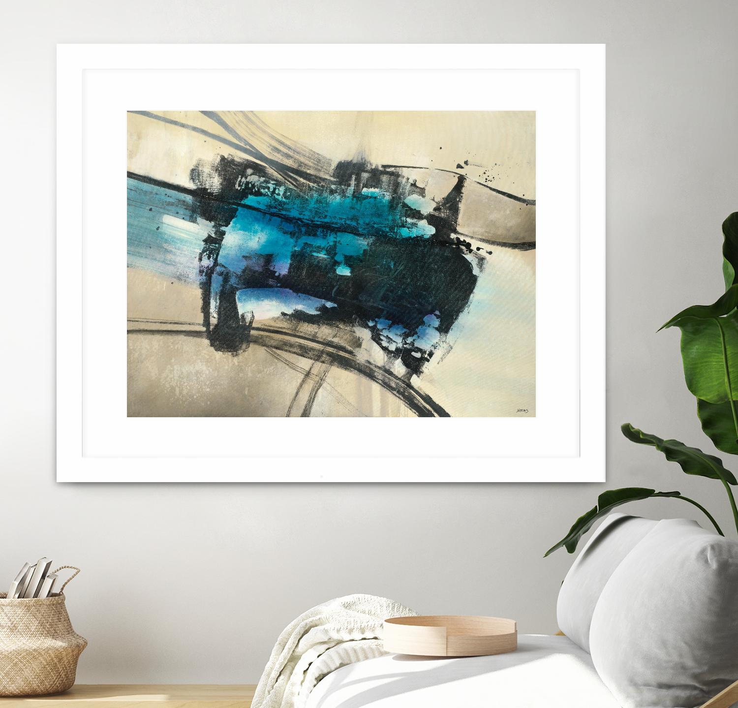 Fluid Motion by Scott Brems on GIANT ART - blues abstract neutral