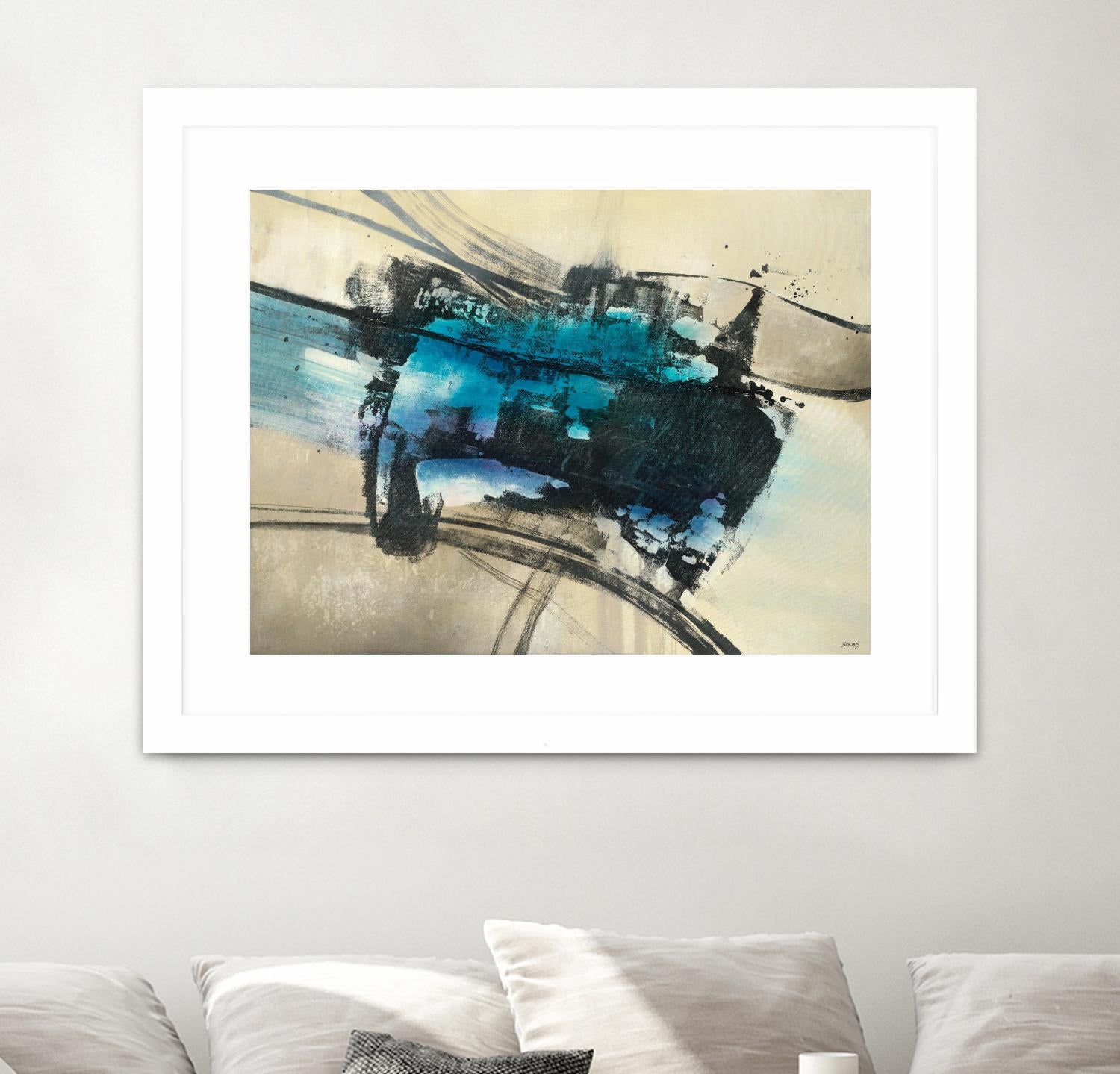 Fluid Motion by Scott Brems on GIANT ART - blues abstract neutral