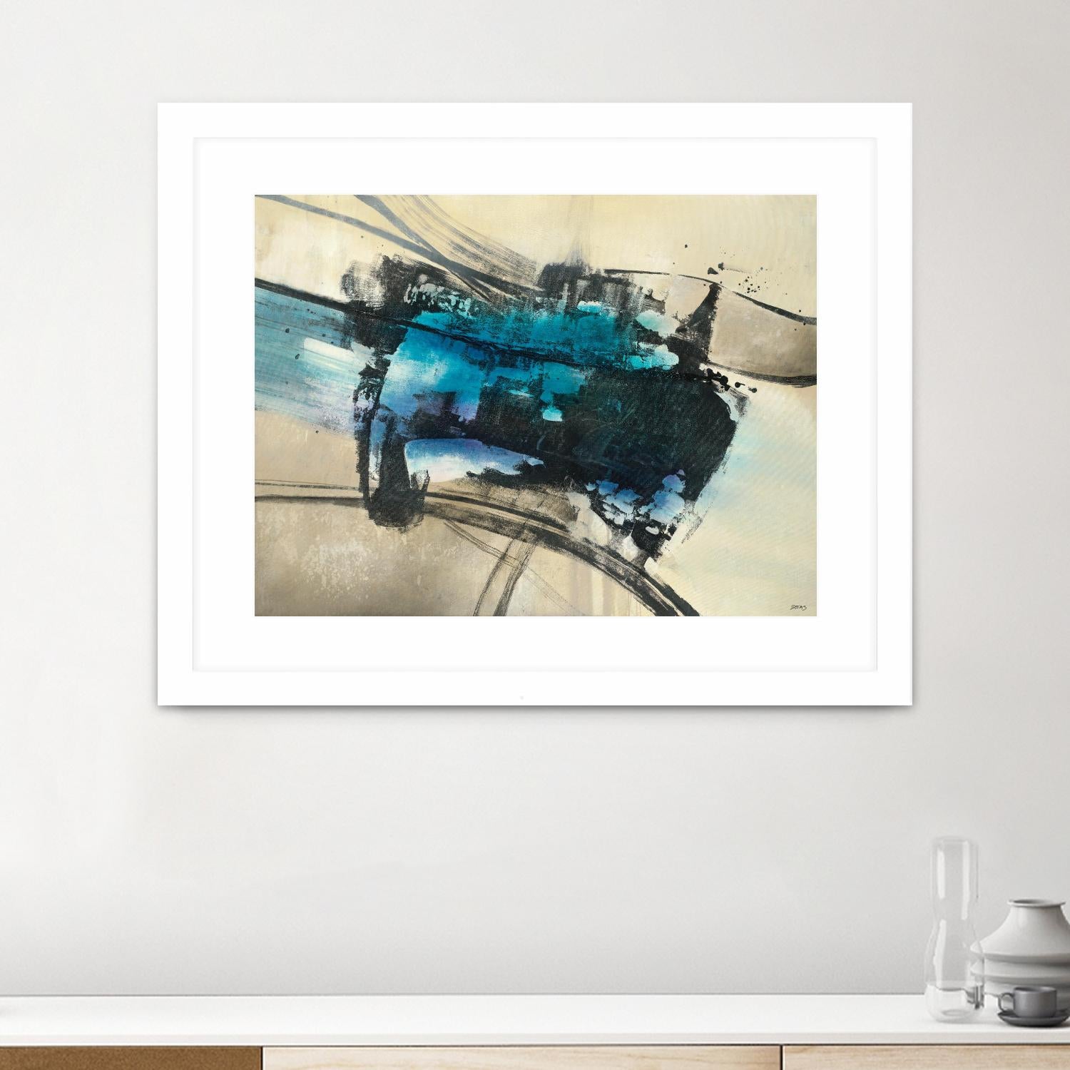 Fluid Motion by Scott Brems on GIANT ART - blues abstract neutral