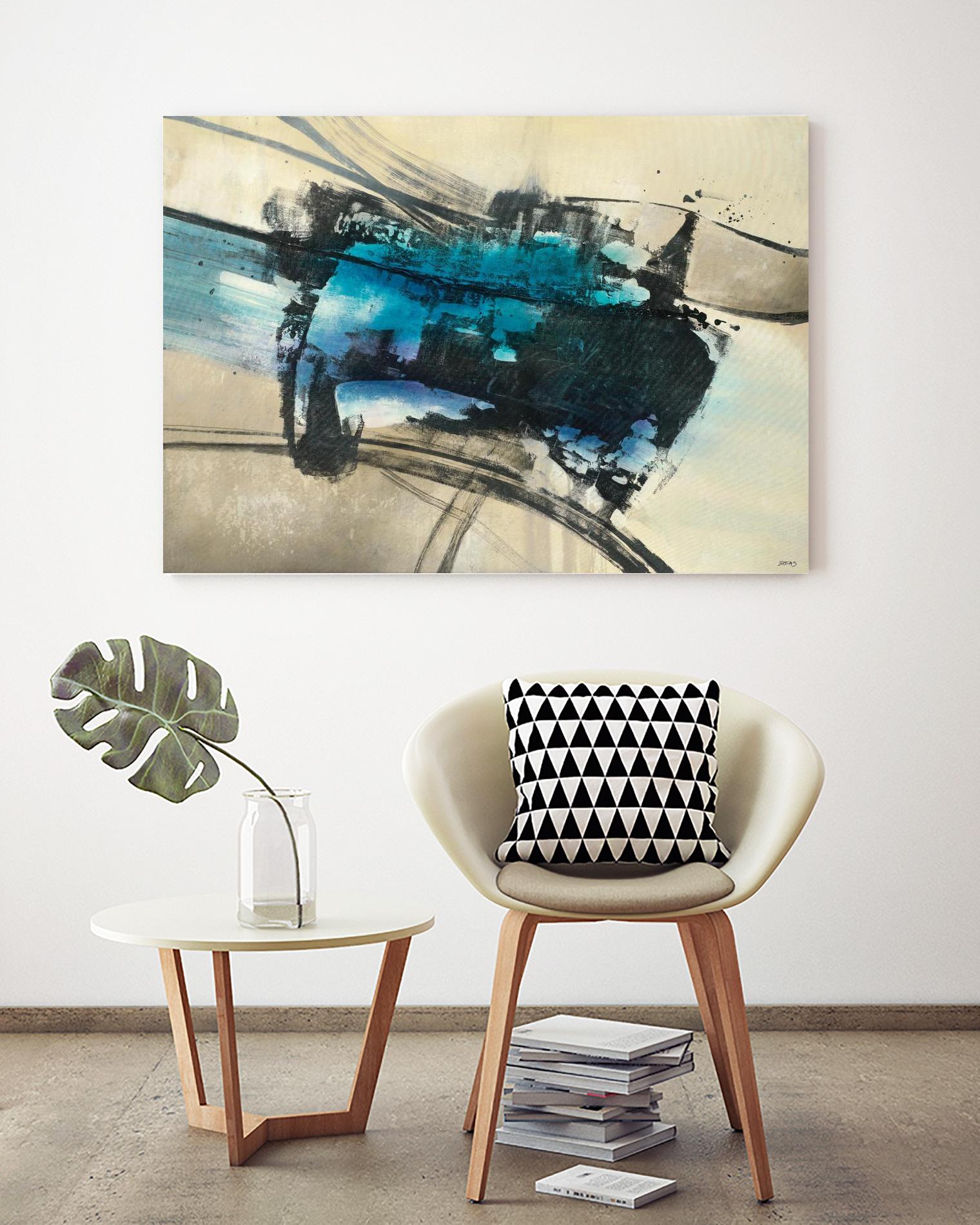 Fluid Motion by Scott Brems on GIANT ART - blues abstract neutral