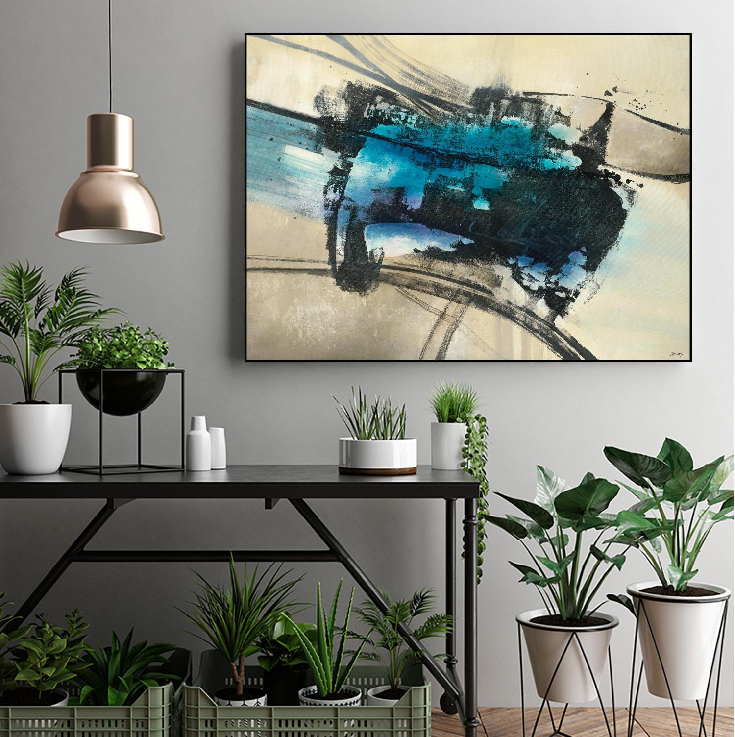 Fluid Motion by Scott Brems on GIANT ART - blues abstract neutral