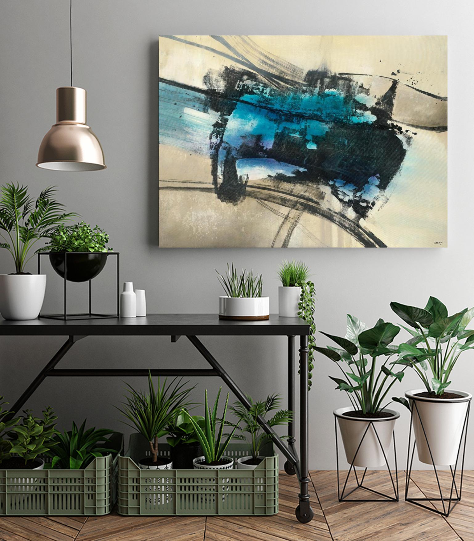 Fluid Motion by Scott Brems on GIANT ART - blues abstract neutral