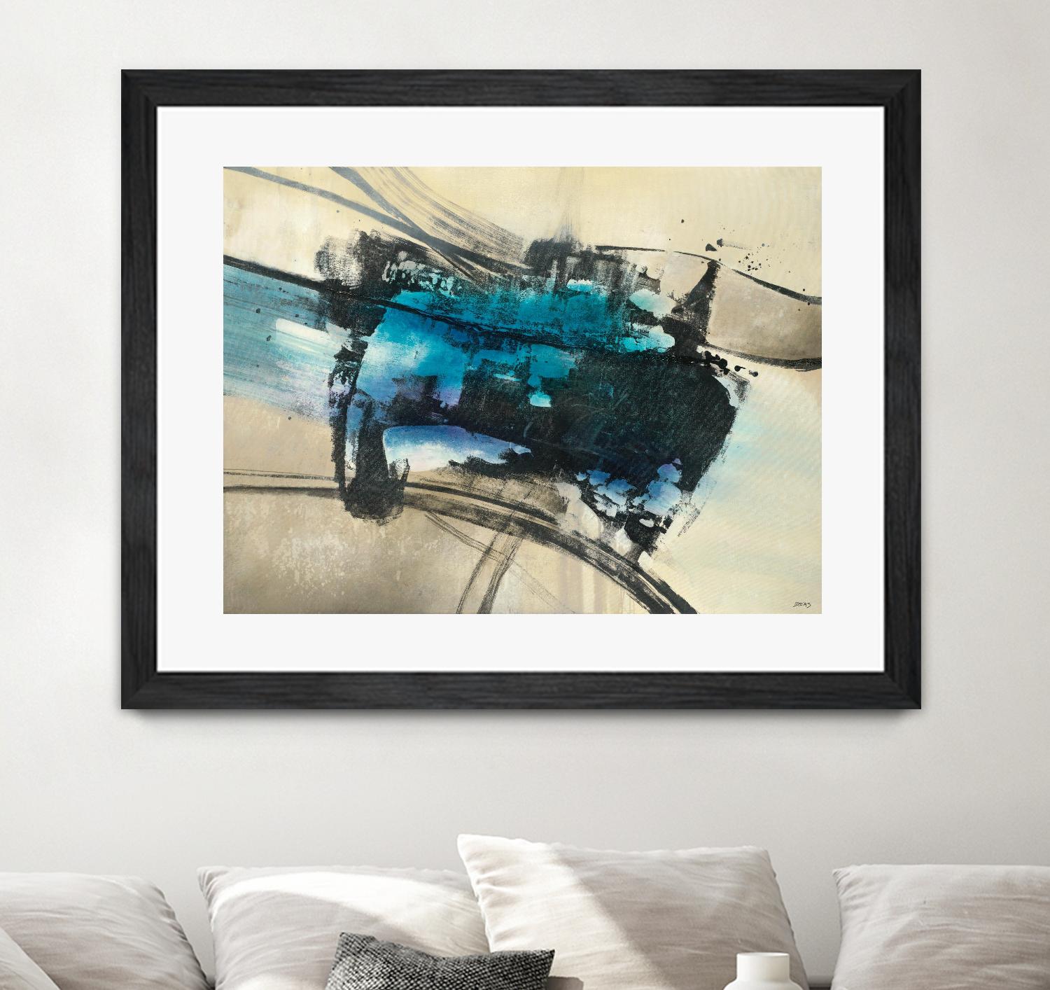 Fluid Motion by Scott Brems on GIANT ART - blues abstract neutral