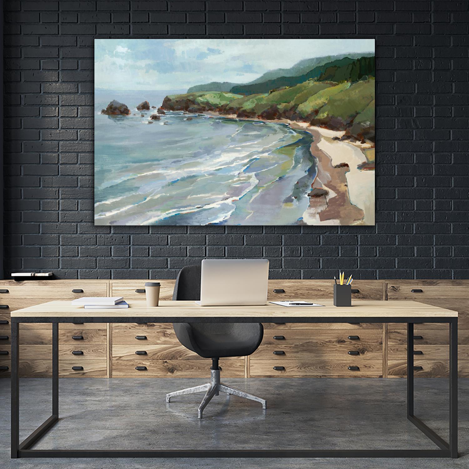 Seaside Cliffs by Scott Brems on GIANT ART - blues coastal gray