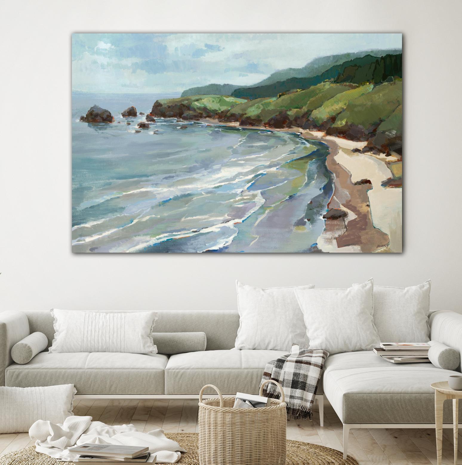 Seaside Cliffs by Scott Brems on GIANT ART - blues coastal gray