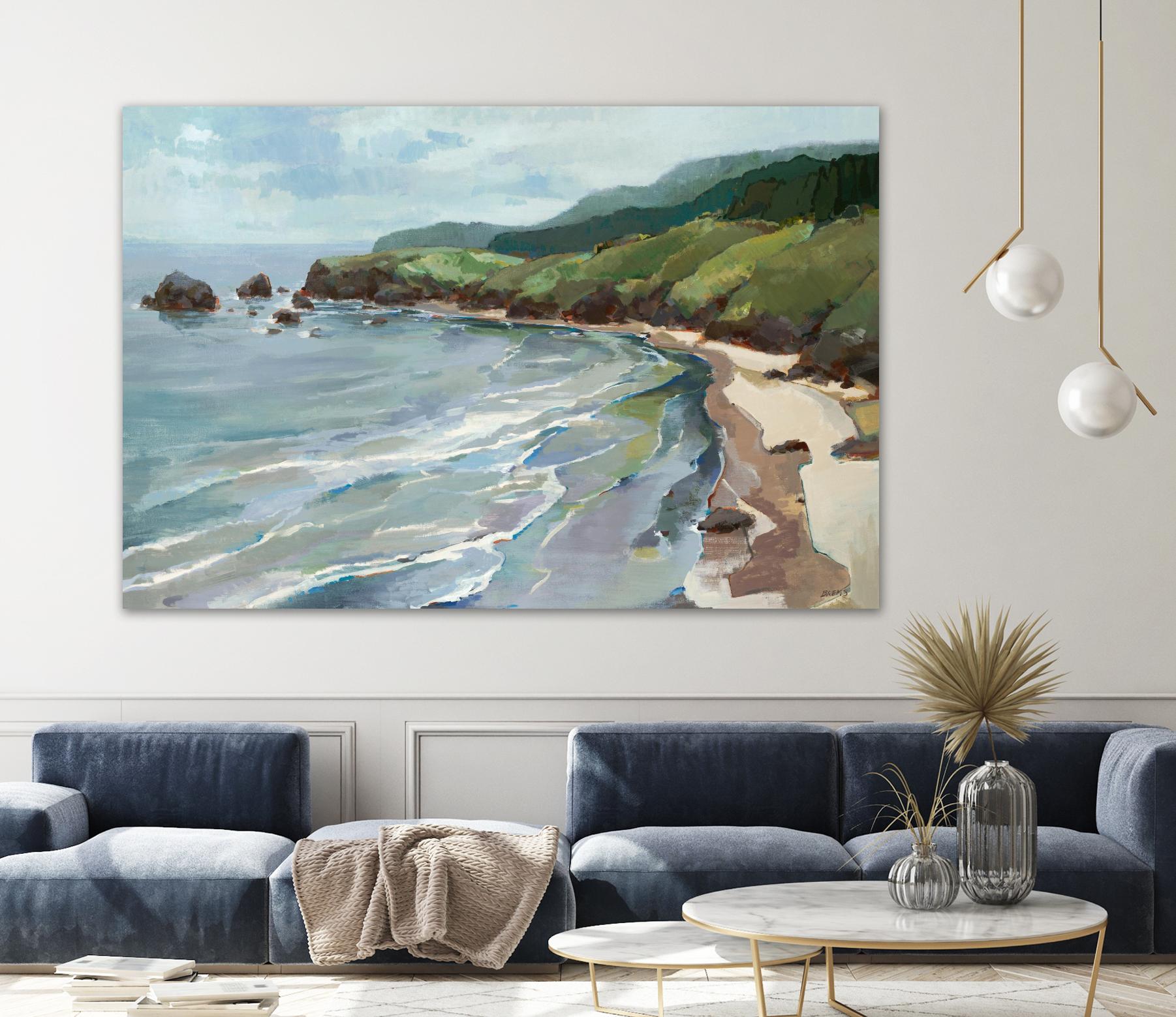Seaside Cliffs by Scott Brems on GIANT ART - blues coastal gray
