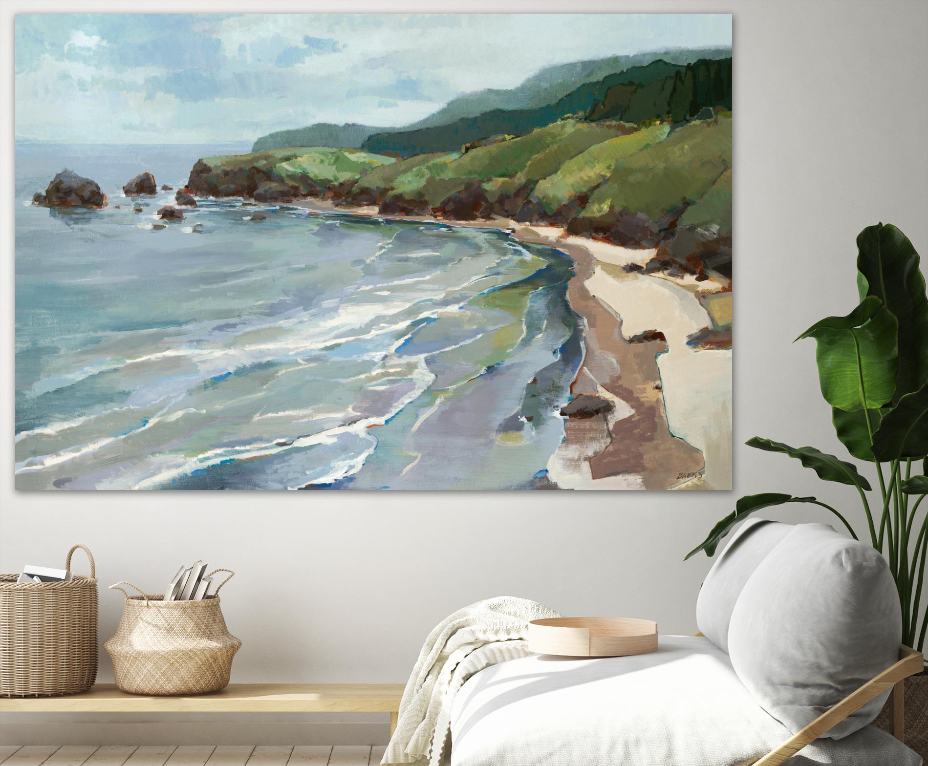 Seaside Cliffs by Scott Brems on GIANT ART - blues coastal gray