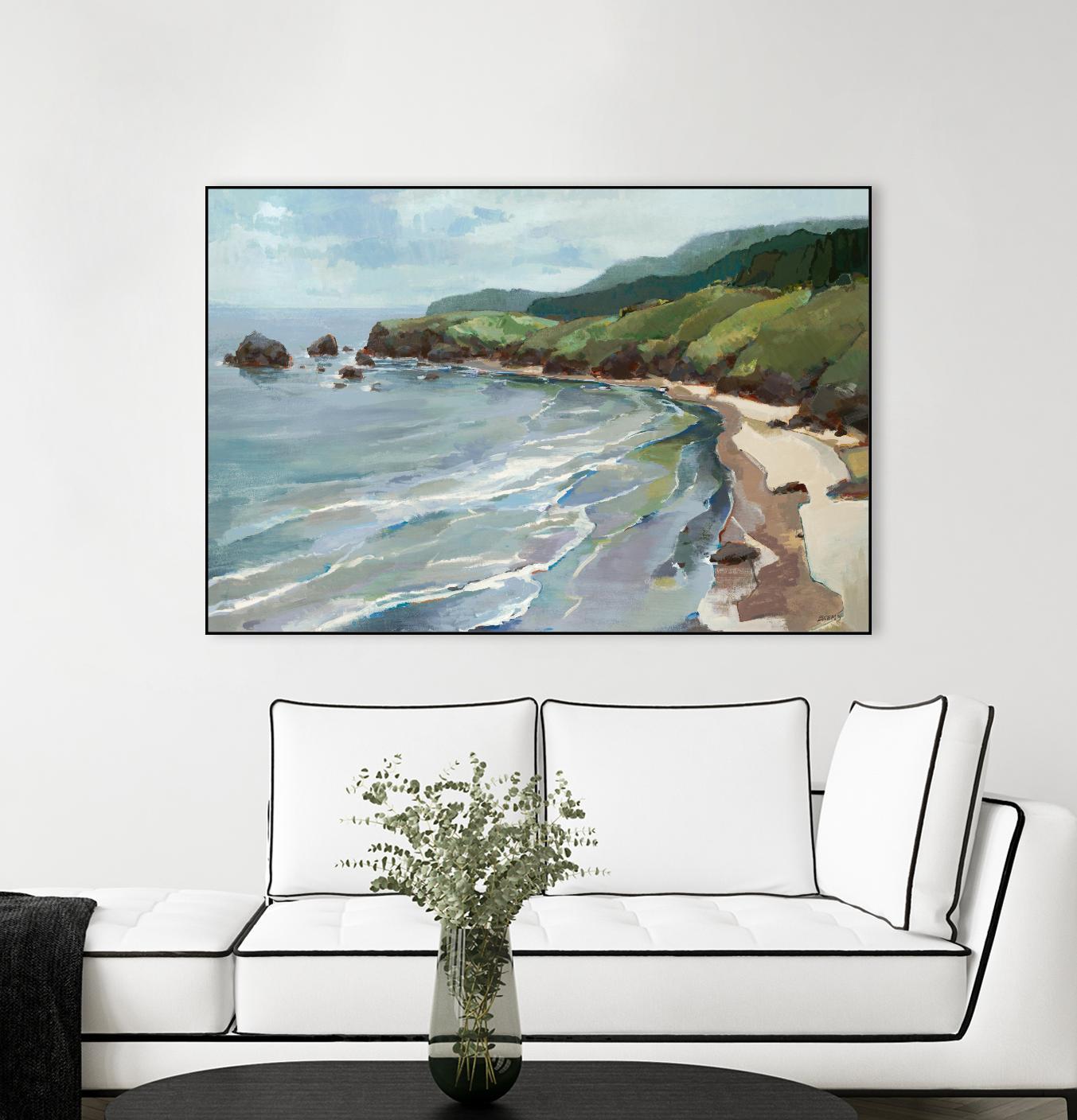 Seaside Cliffs by Scott Brems on GIANT ART - blues coastal gray