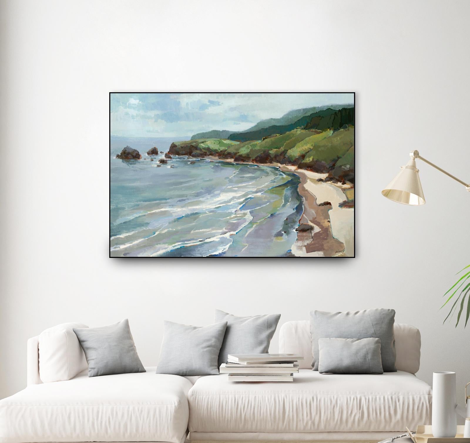 Seaside Cliffs by Scott Brems on GIANT ART - blues coastal gray