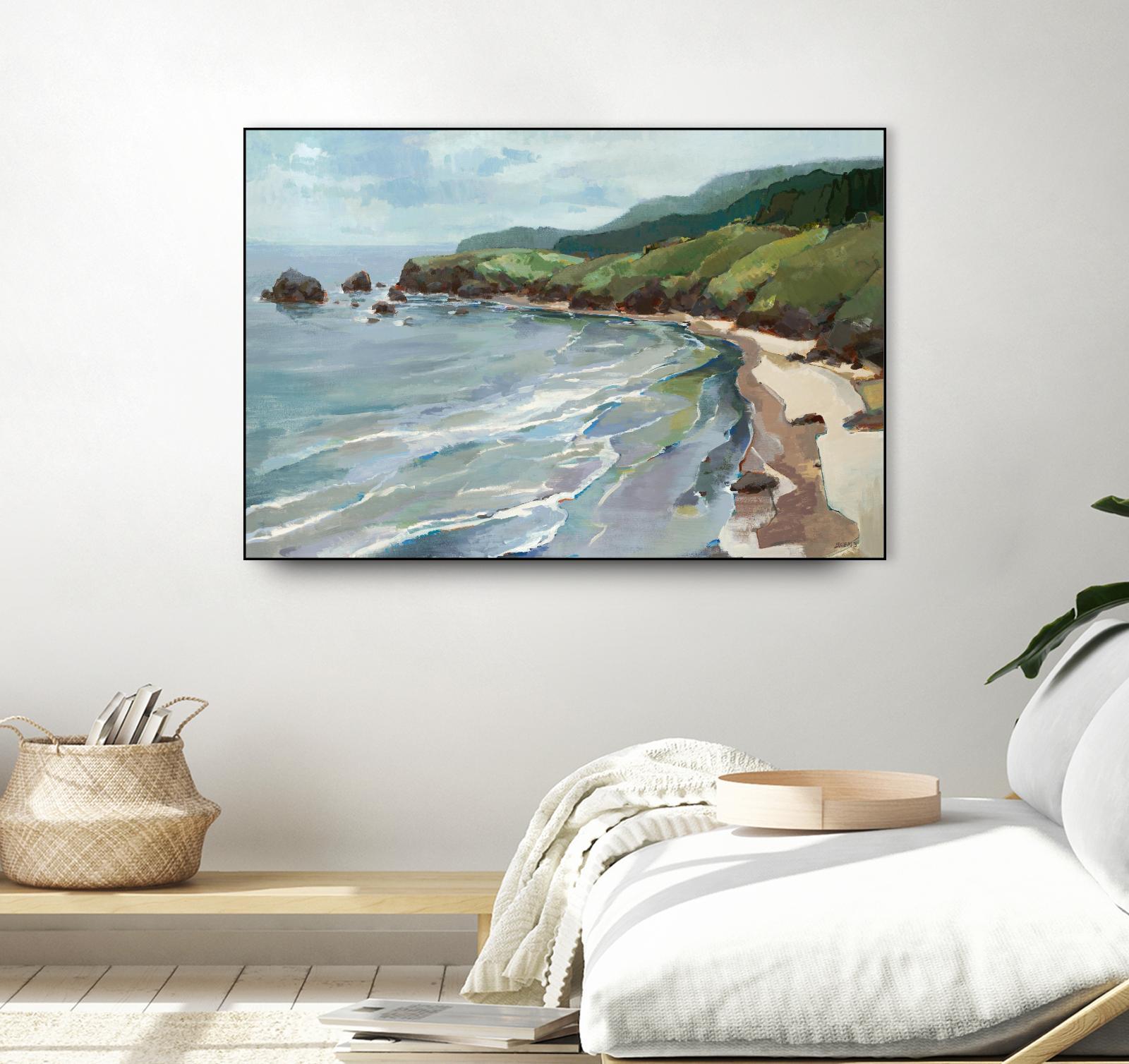 Seaside Cliffs by Scott Brems on GIANT ART - blues coastal gray