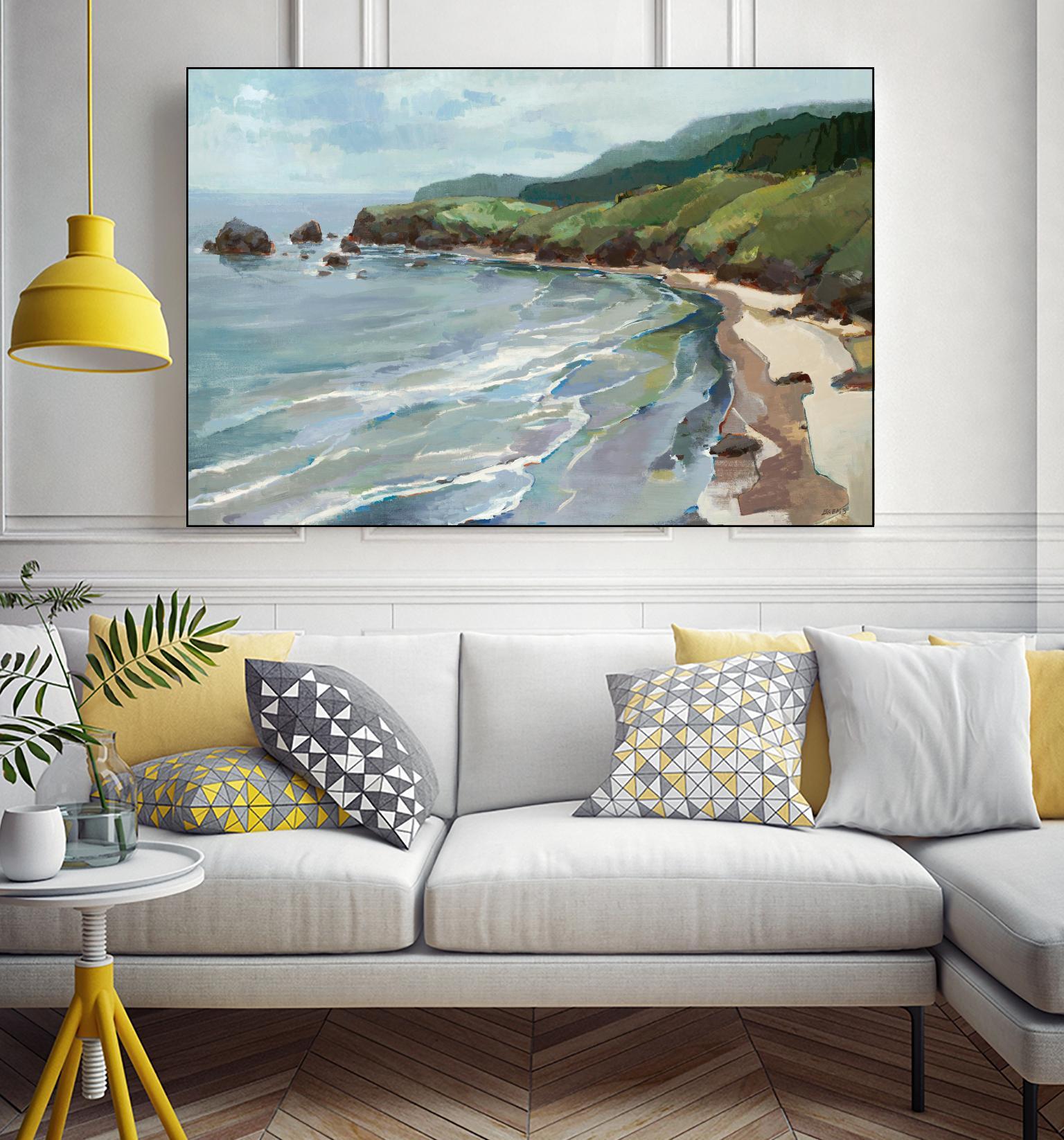 Seaside Cliffs by Scott Brems on GIANT ART - blues coastal gray