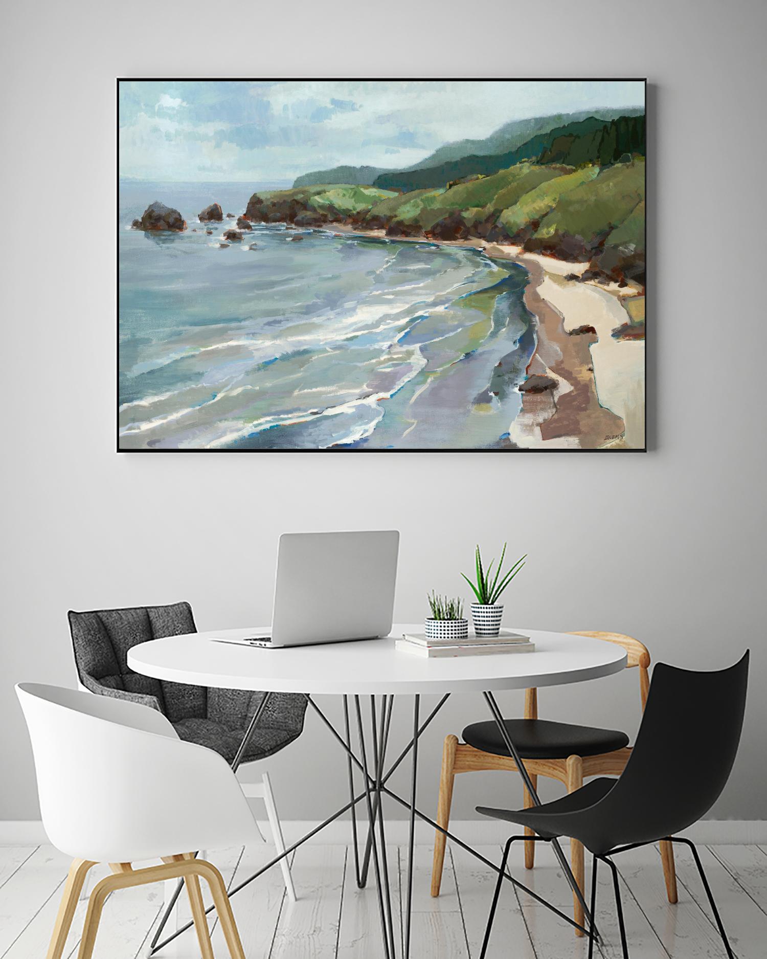 Seaside Cliffs by Scott Brems on GIANT ART - blues coastal gray