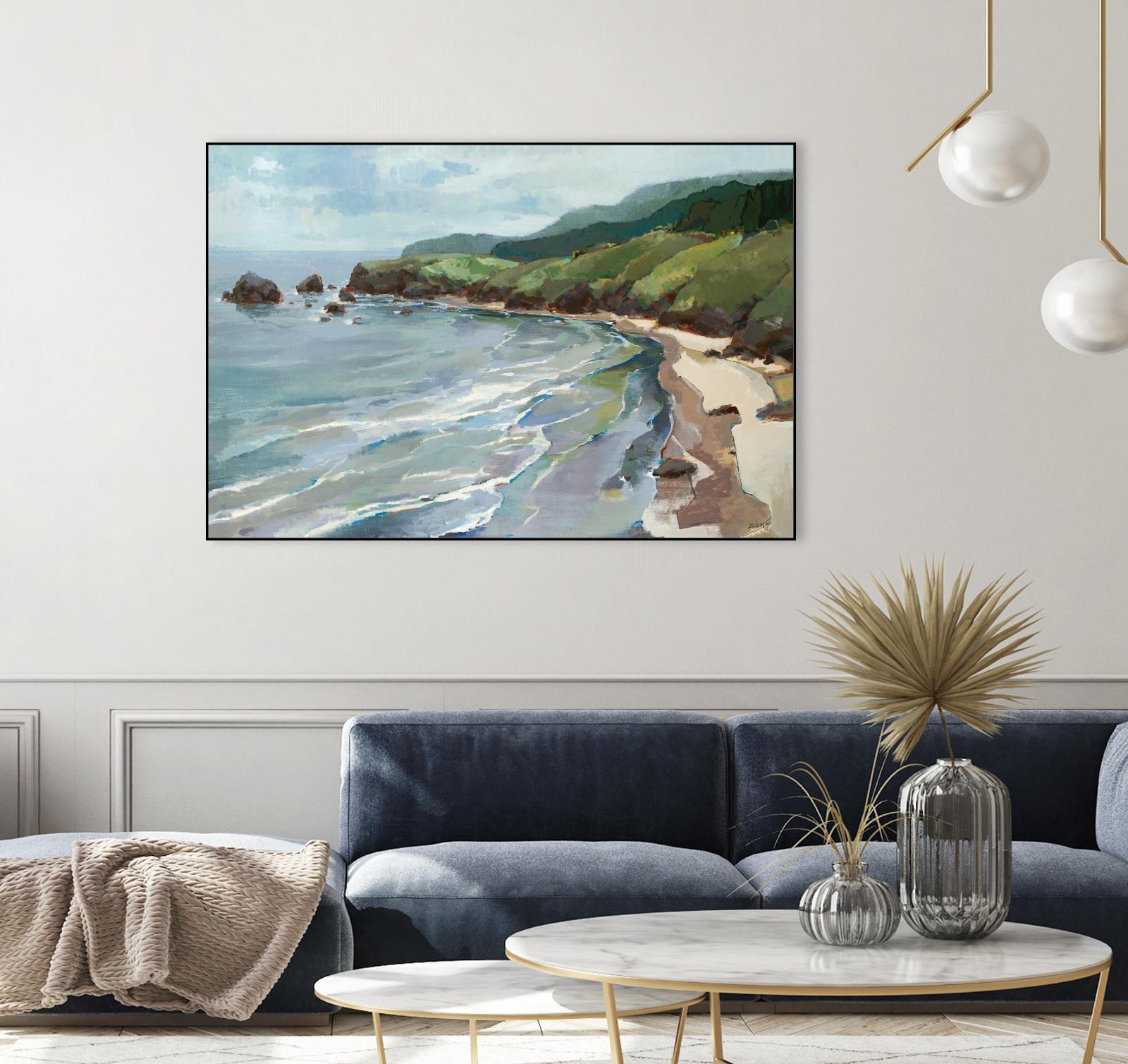 Seaside Cliffs by Scott Brems on GIANT ART - blues coastal gray