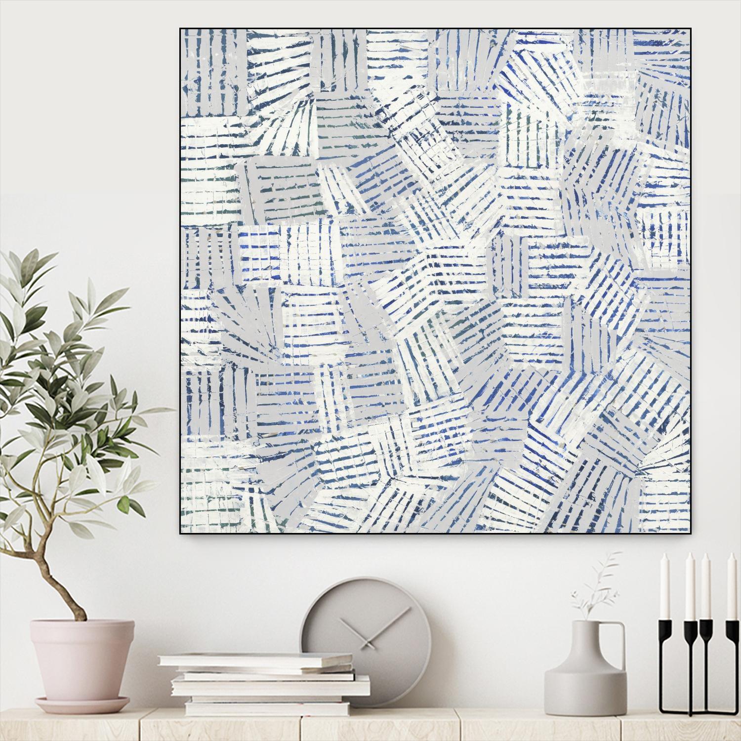 Thrive by John Burrows on GIANT ART - blue geometric shapes shapes