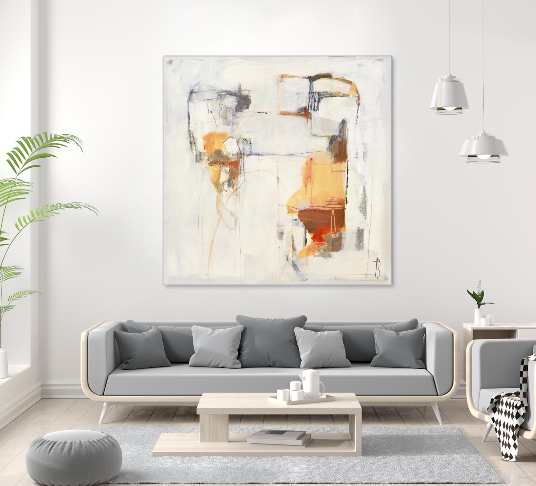 Road Map II by Terri Burris on GIANT ART - oranges, grays abstract