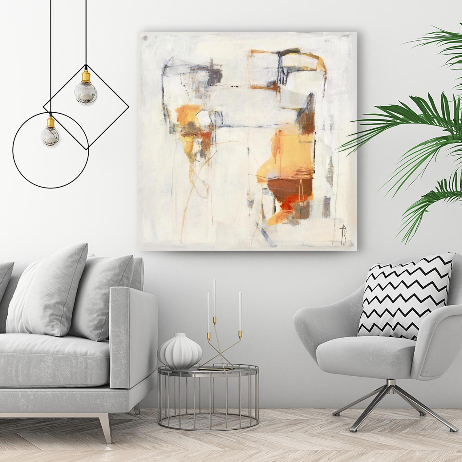 Road Map II by Terri Burris on GIANT ART - oranges, grays abstract