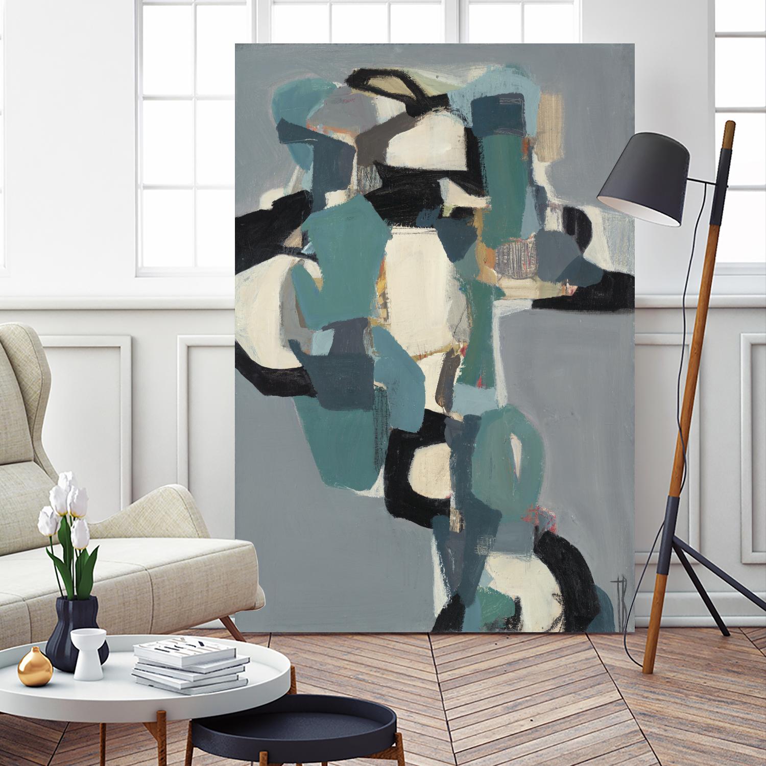 Totem At Dusk by Terri Burris on GIANT ART - blues abstract